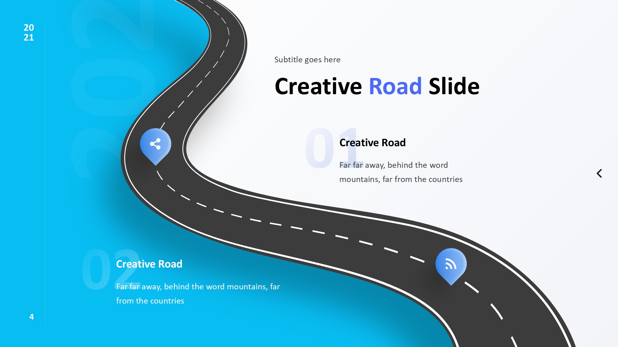 路线道路信息图示PPT模板