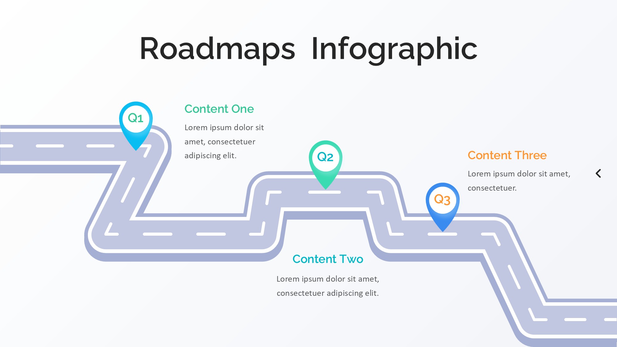 路线道路信息图示PPT模板