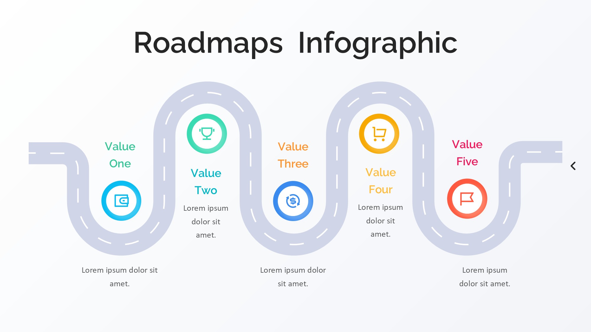 路线道路信息图示PPT模板