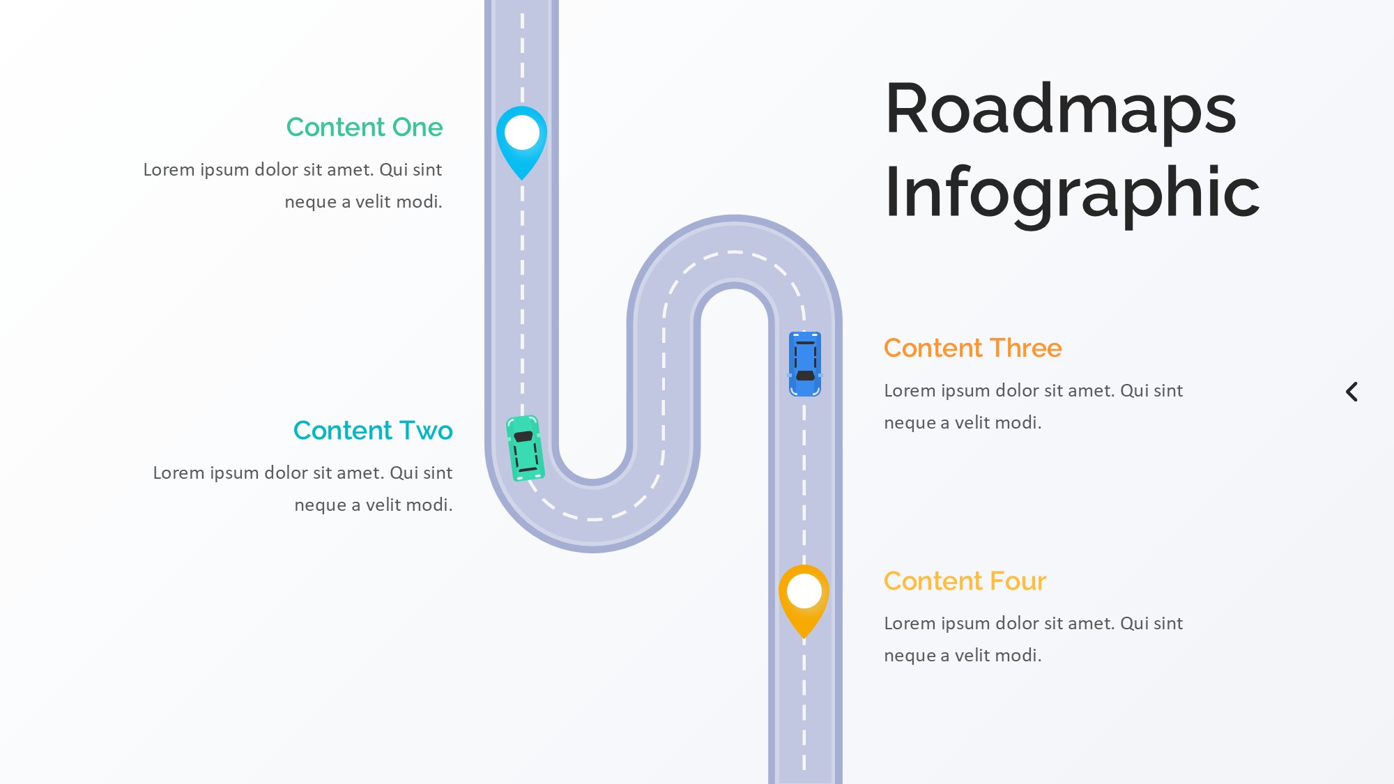 路线道路信息图示PPT模板