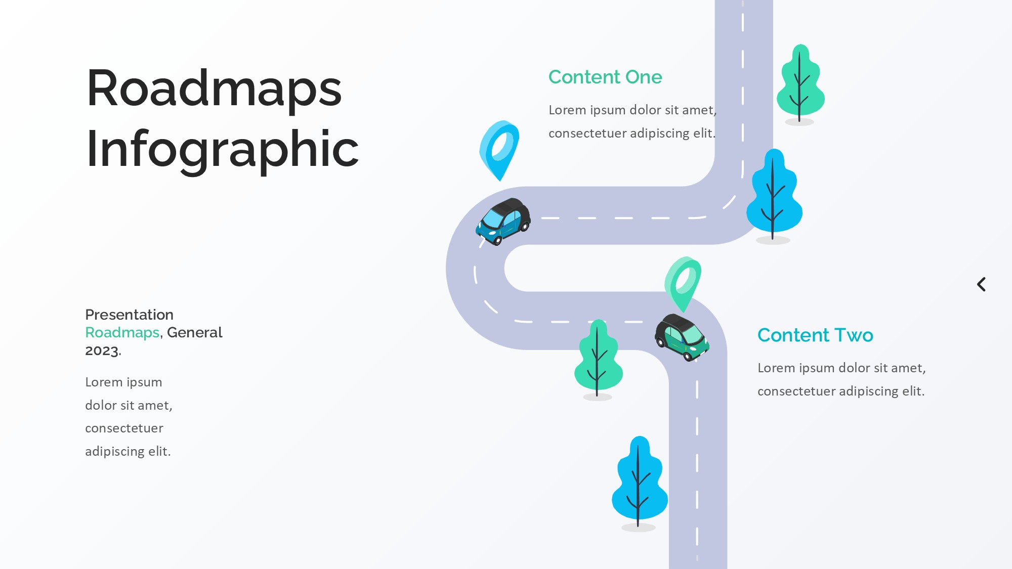 路线道路信息图示PPT模板