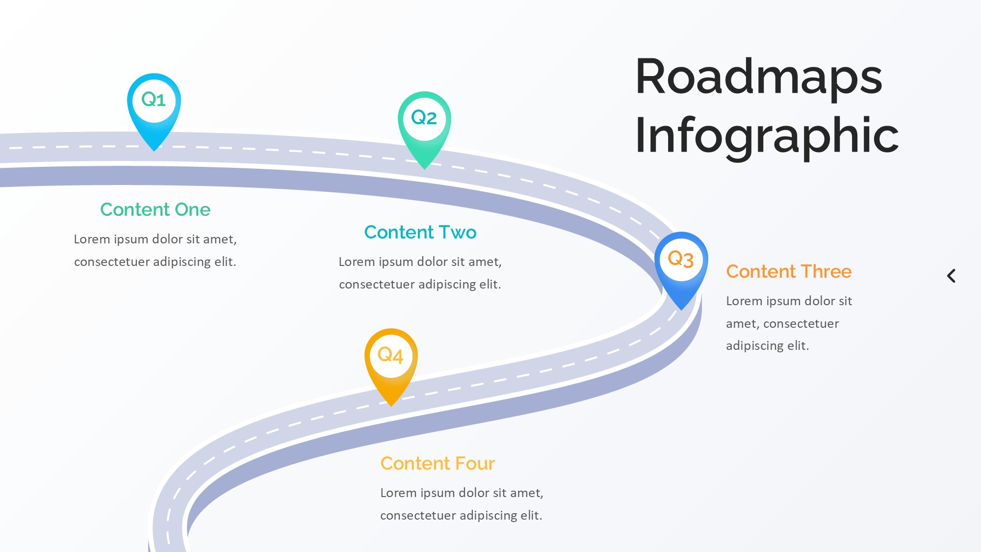 路线道路信息图示PPT模板
