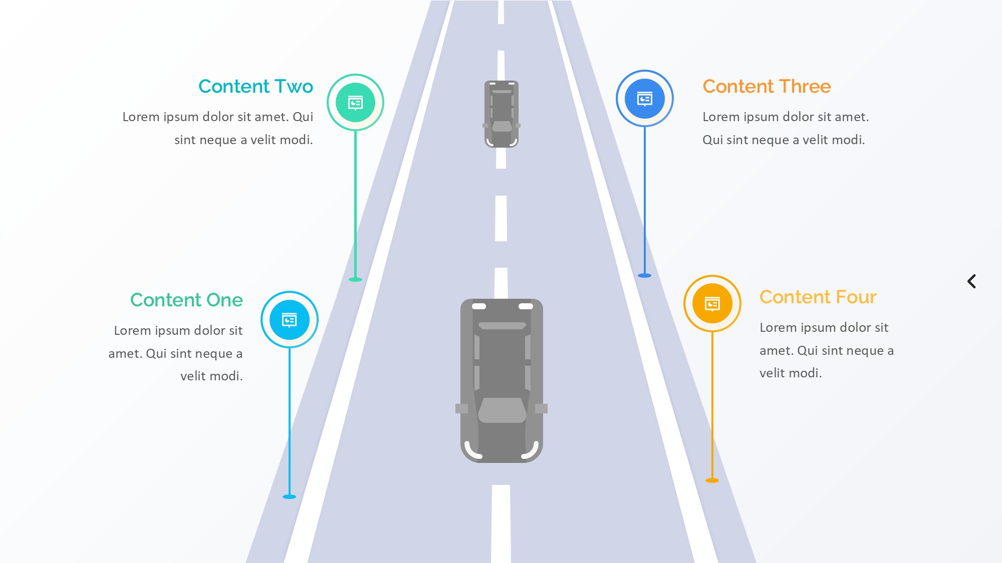 路线道路信息图示PPT模板