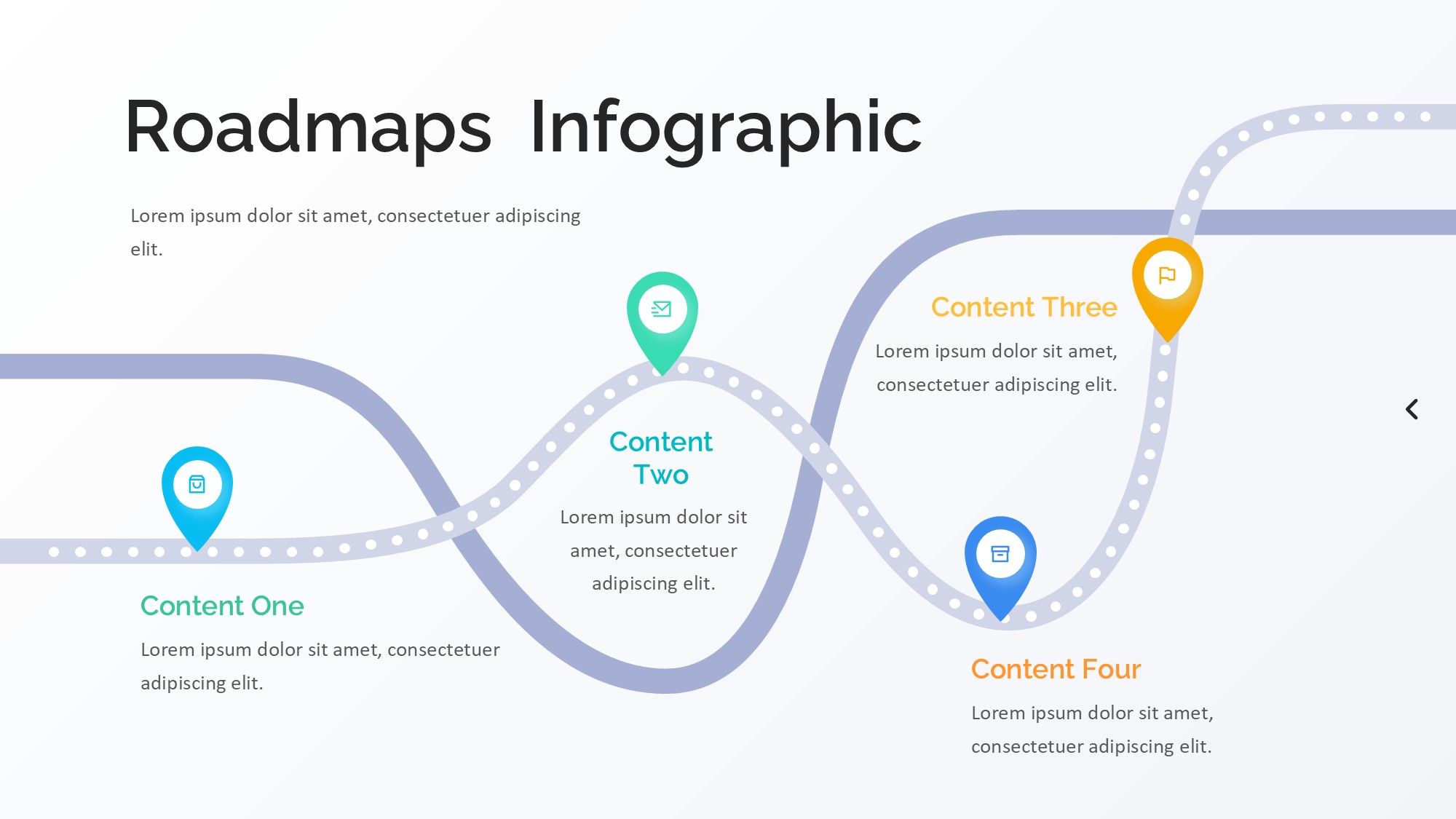 路线道路信息图示PPT模板