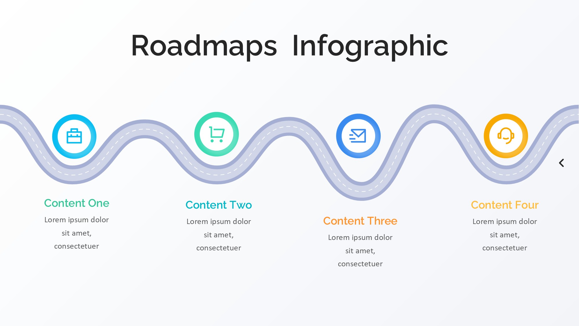 路线道路信息图示PPT模板