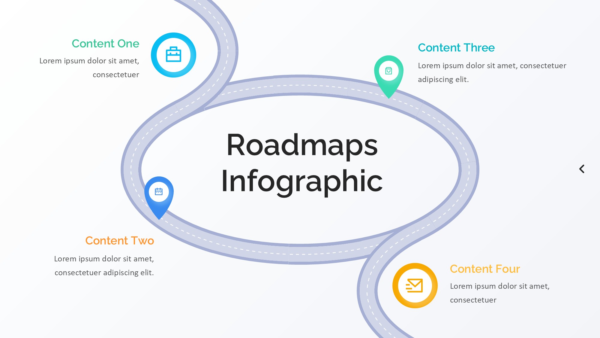 路线道路信息图示PPT模板
