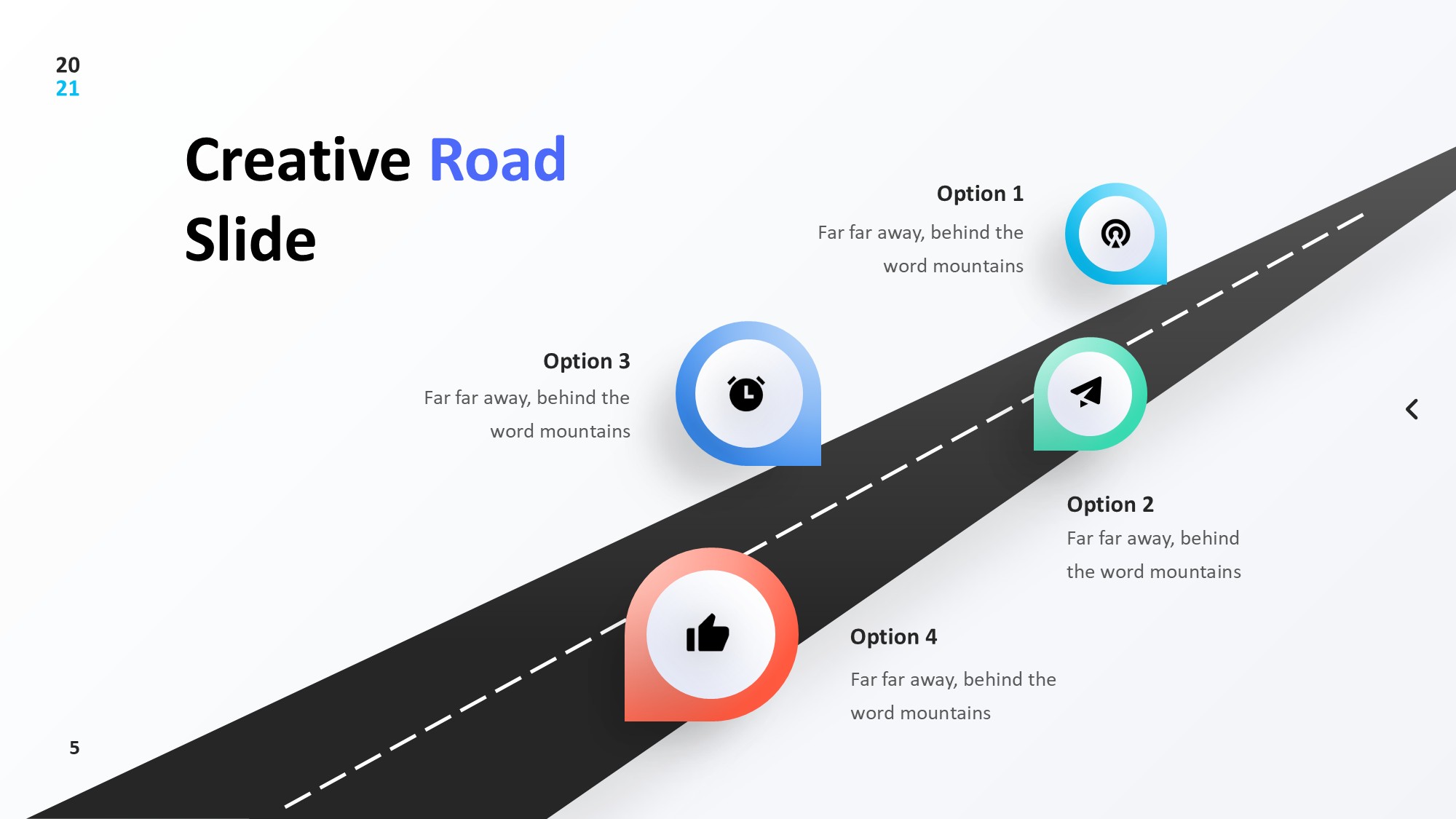 路线道路信息图示PPT模板