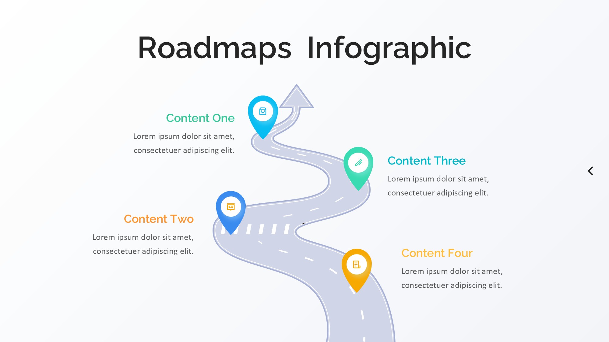 路线道路信息图示PPT模板