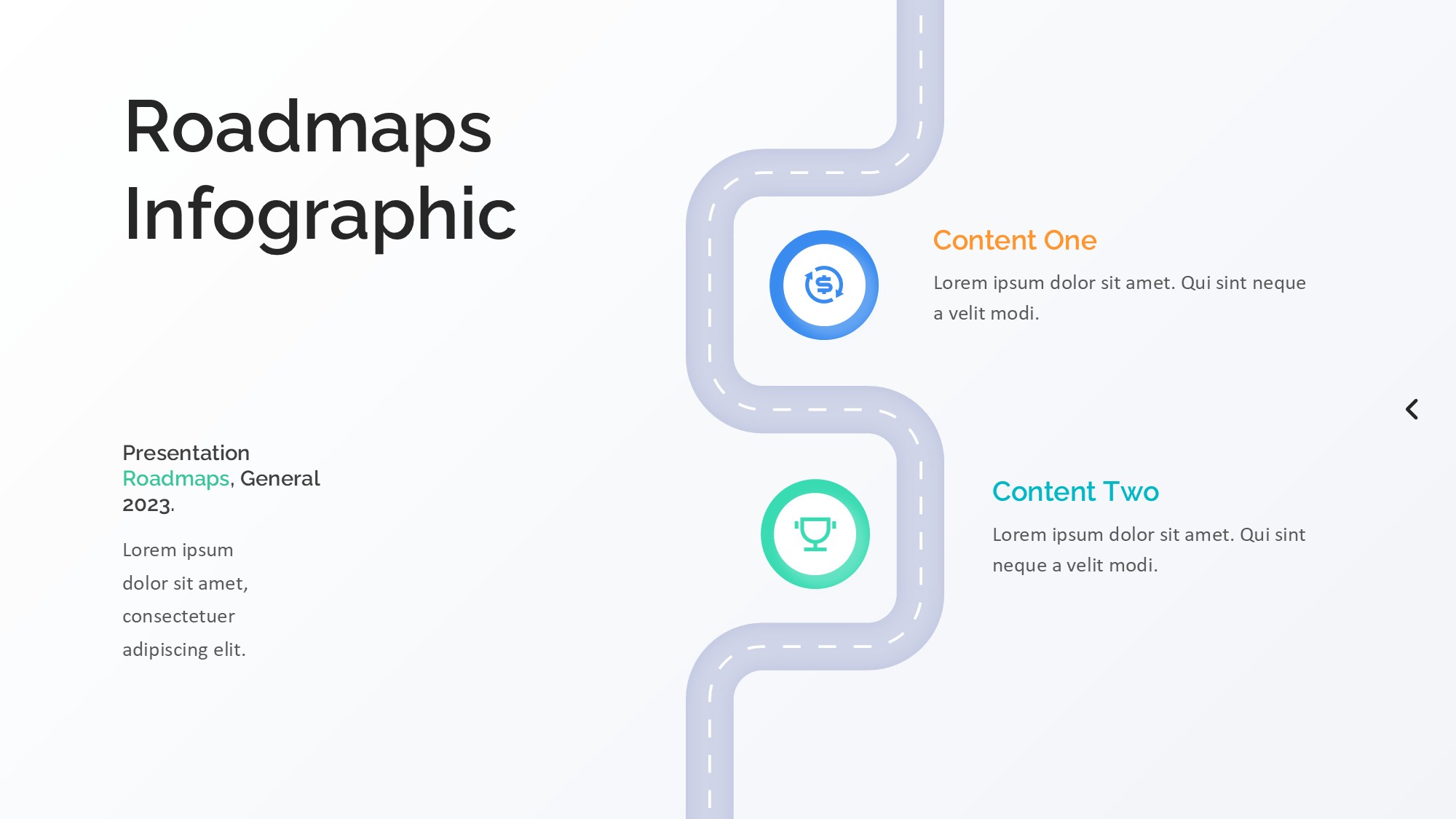 路线道路信息图示PPT模板