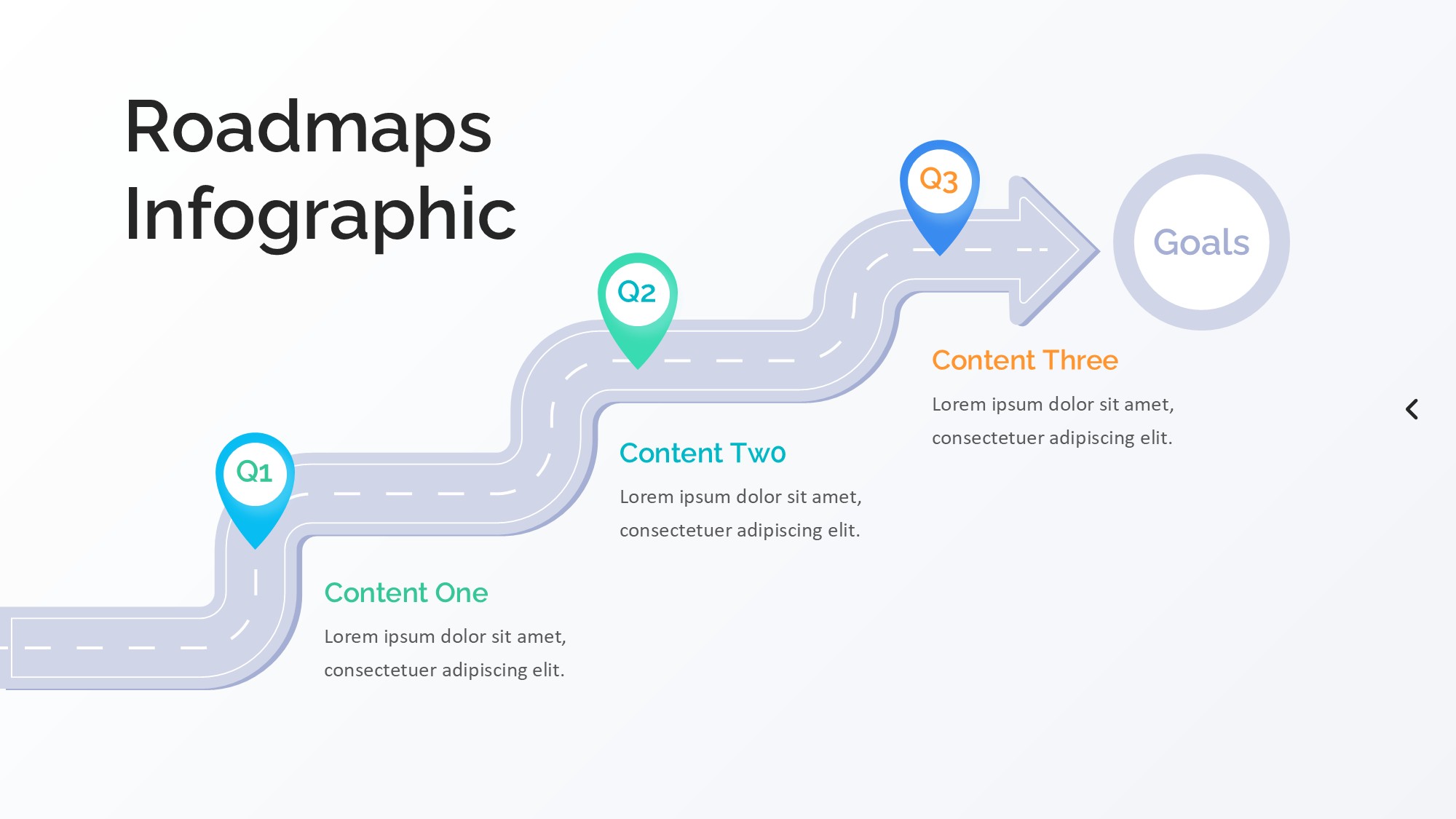 路线道路信息图示PPT模板