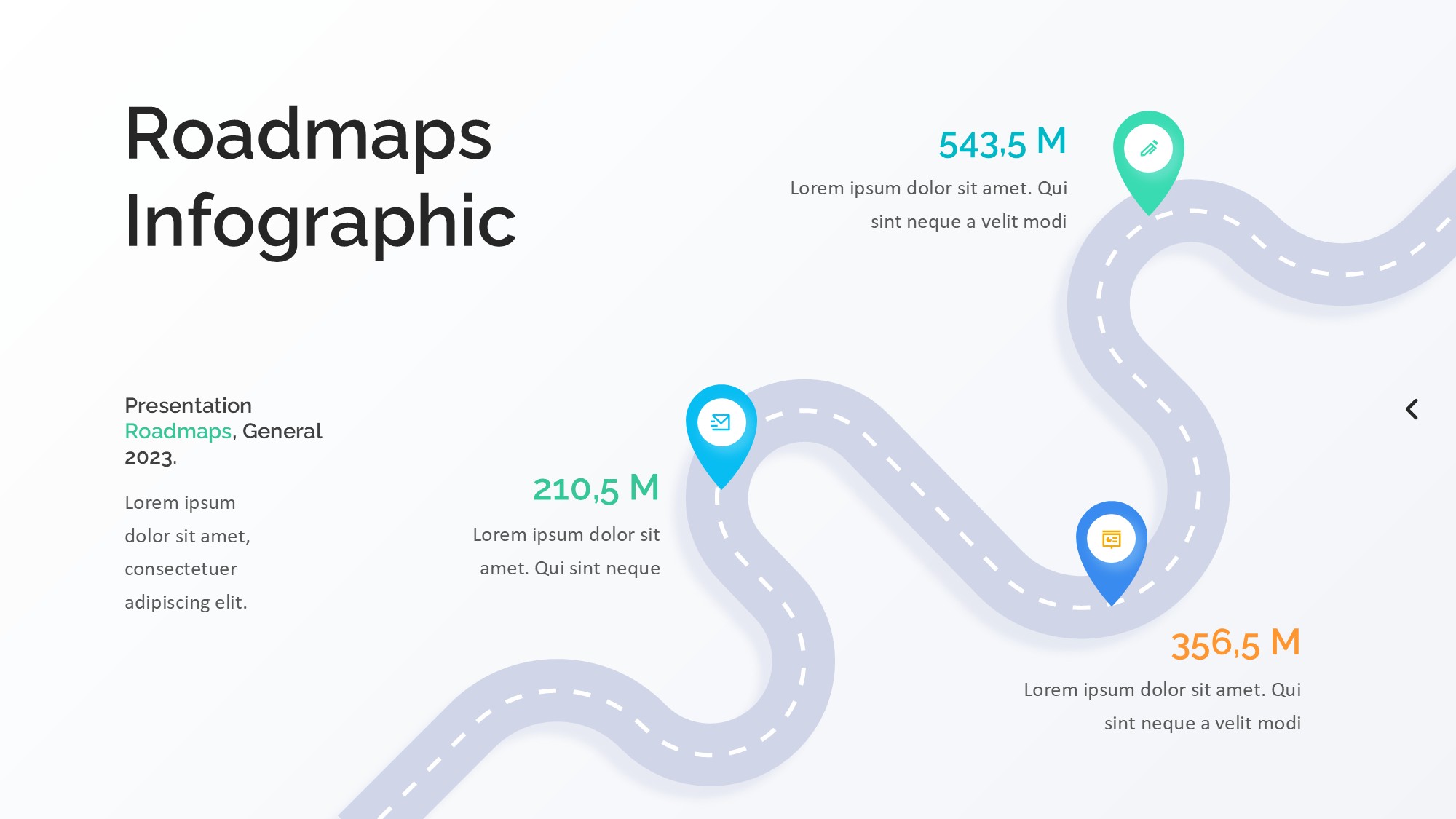 路线道路信息图示PPT模板