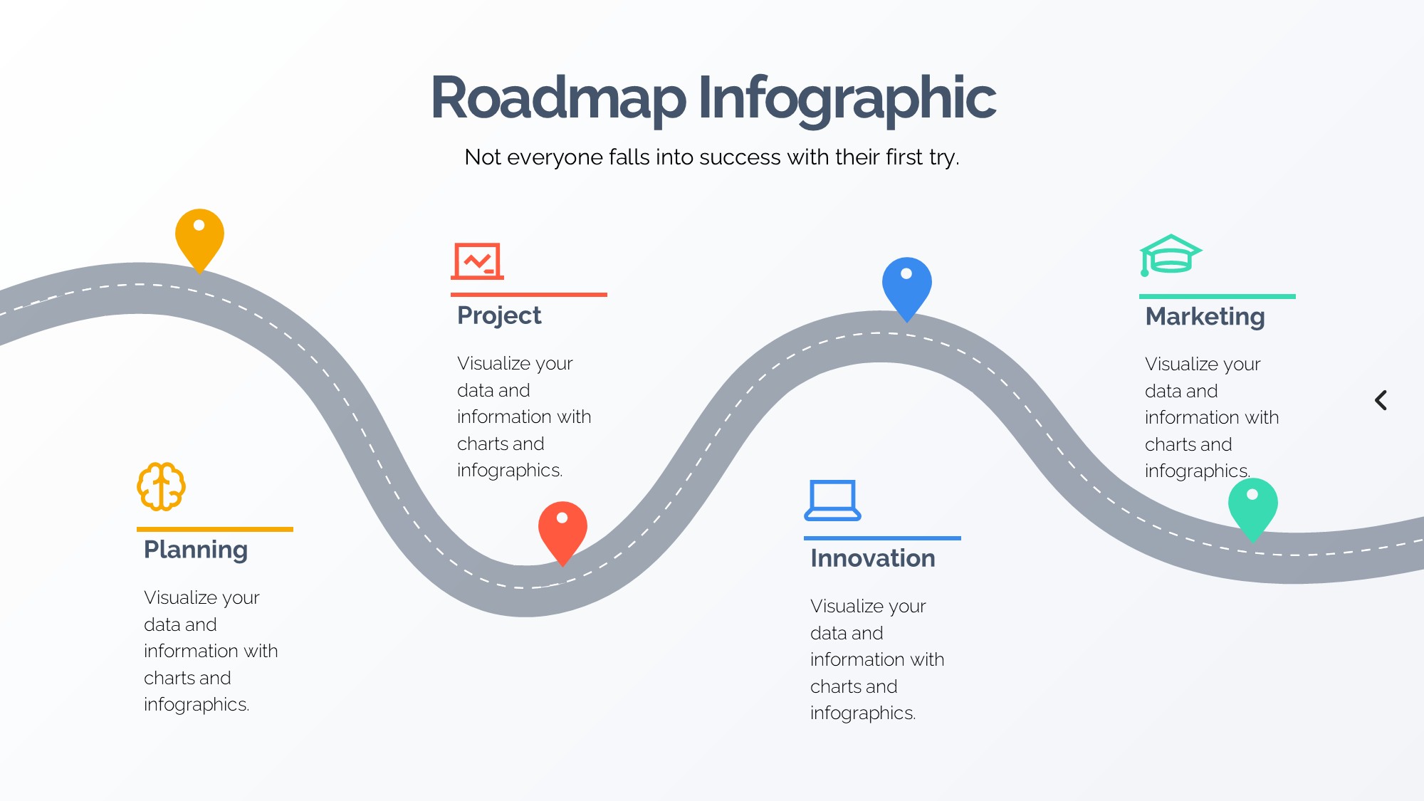 路线道路信息图示PPT模板