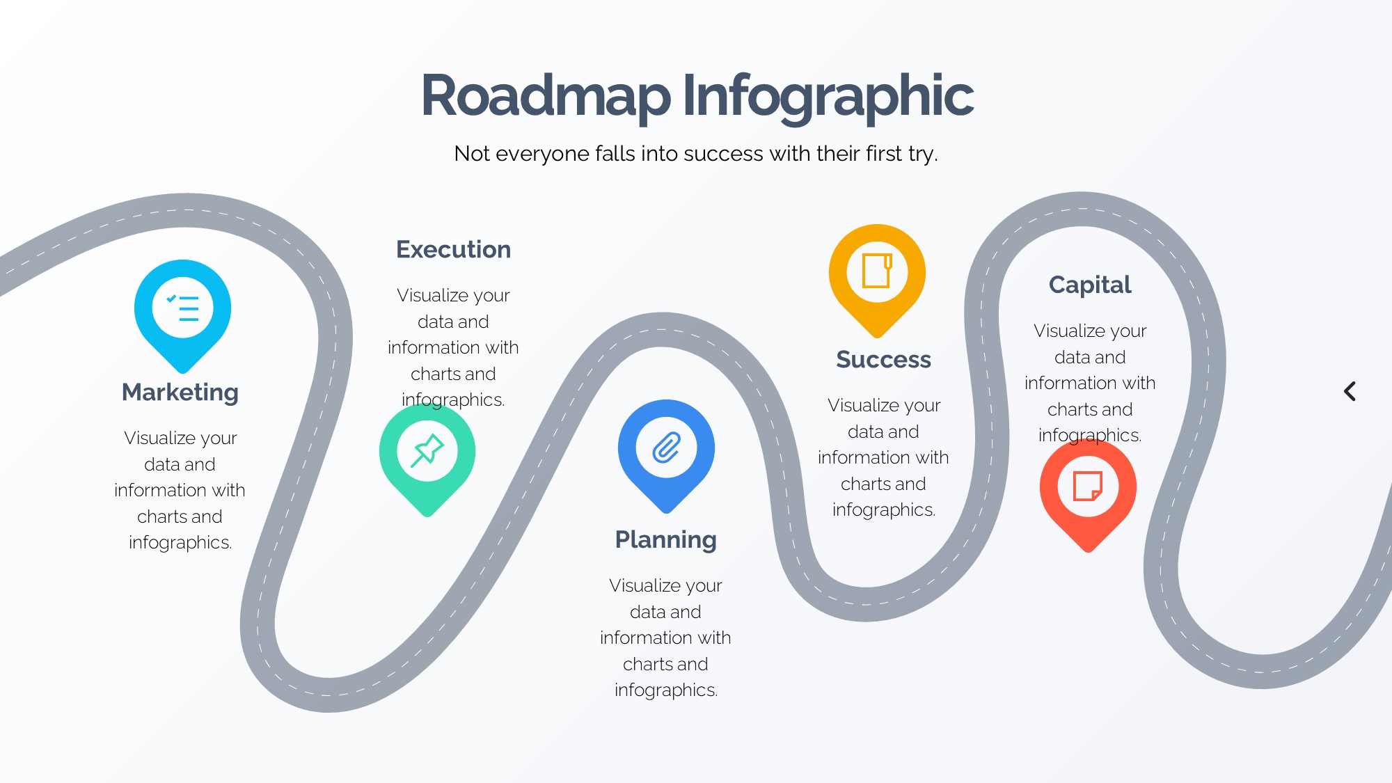 路线道路信息图示PPT模板