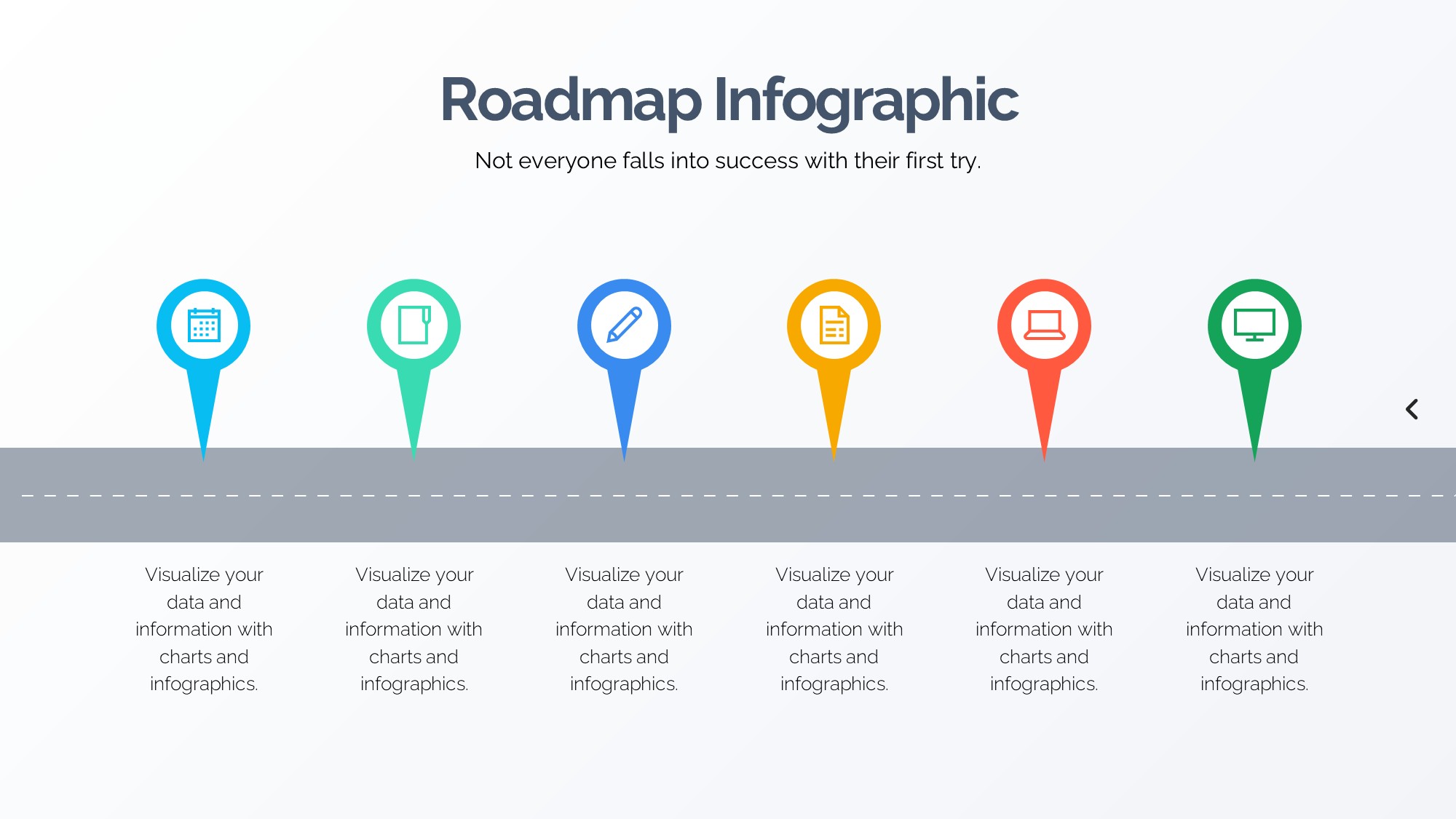 路线道路信息图示PPT模板