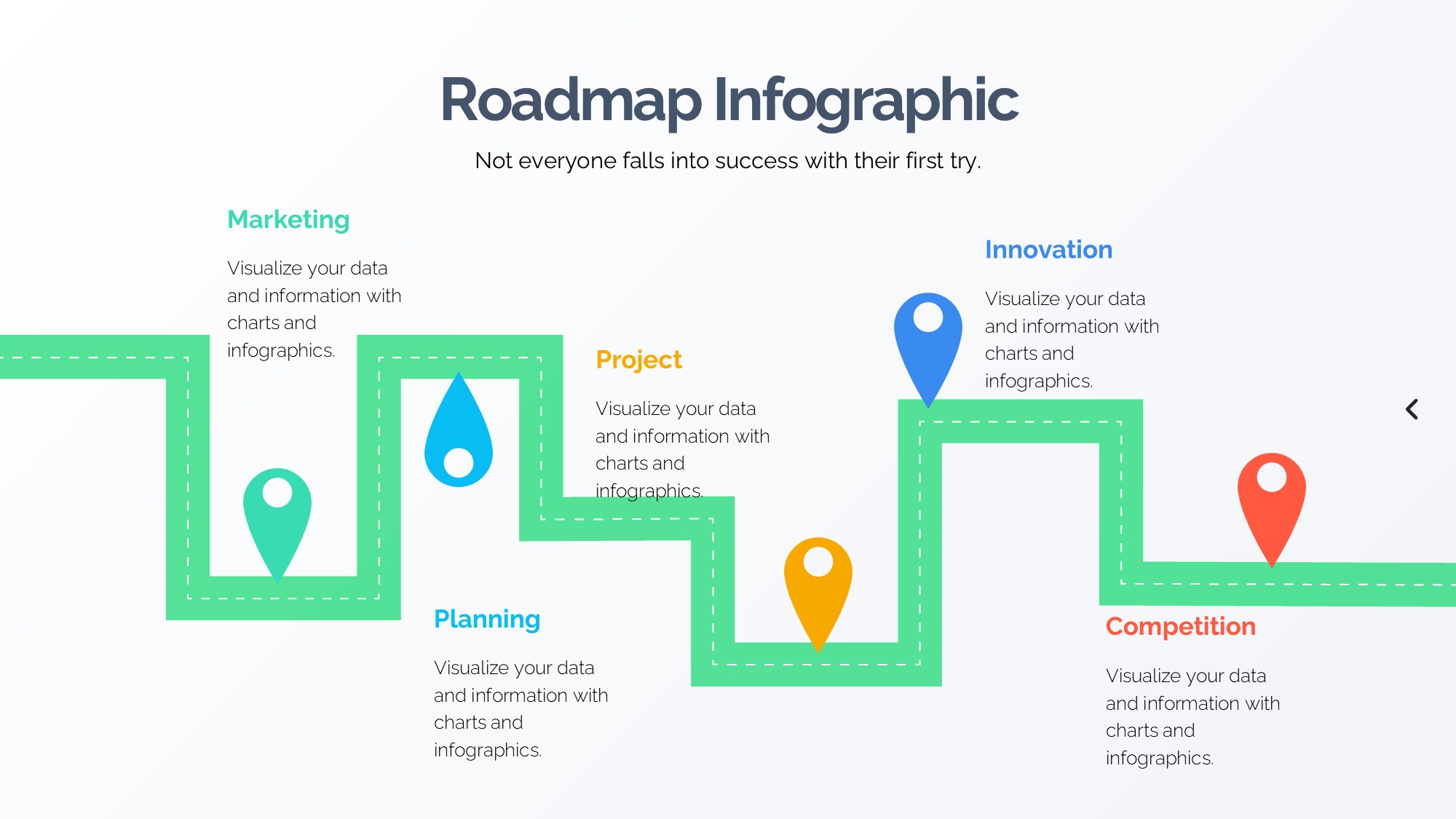 路线道路信息图示PPT模板