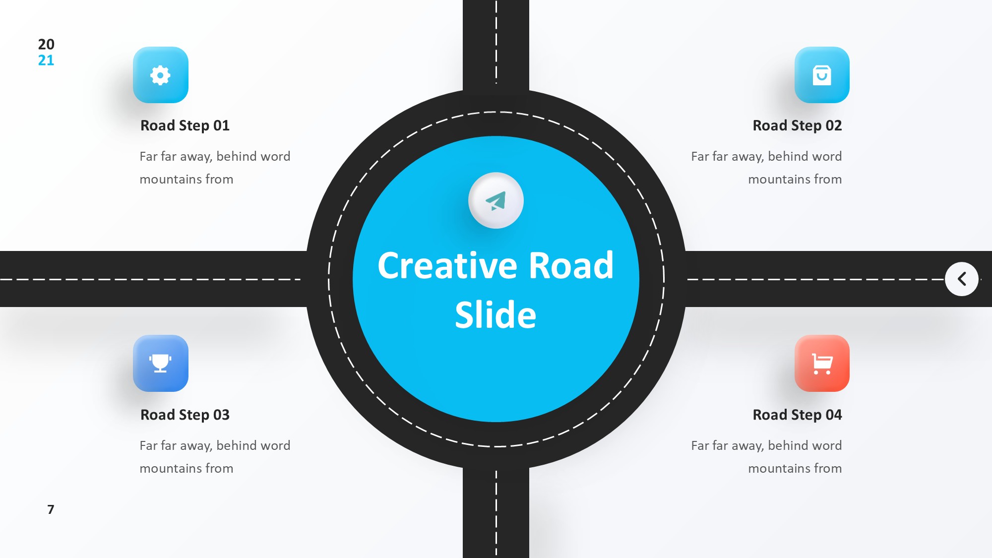 路线道路信息图示PPT模板