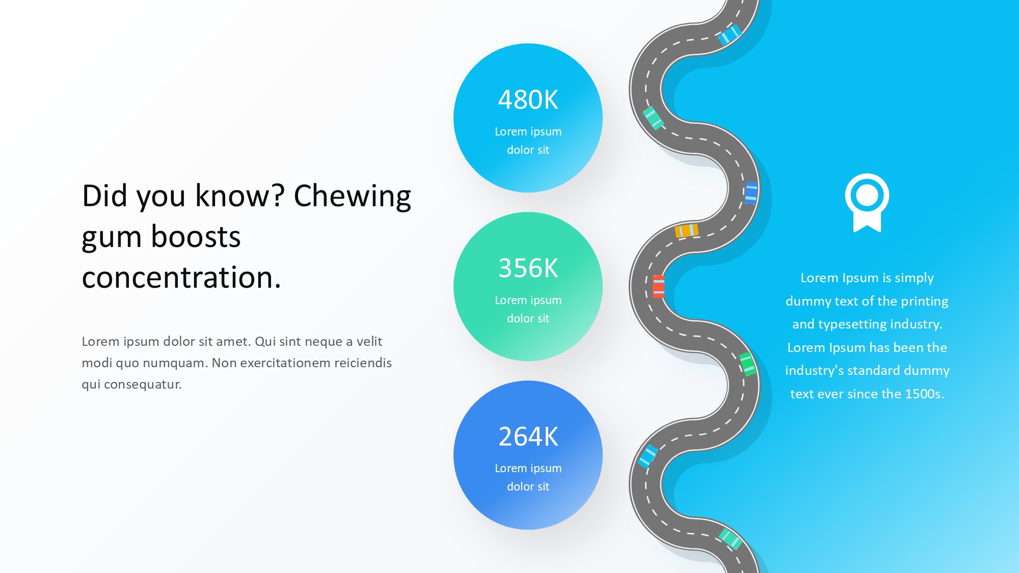 路线道路信息图示PPT模板