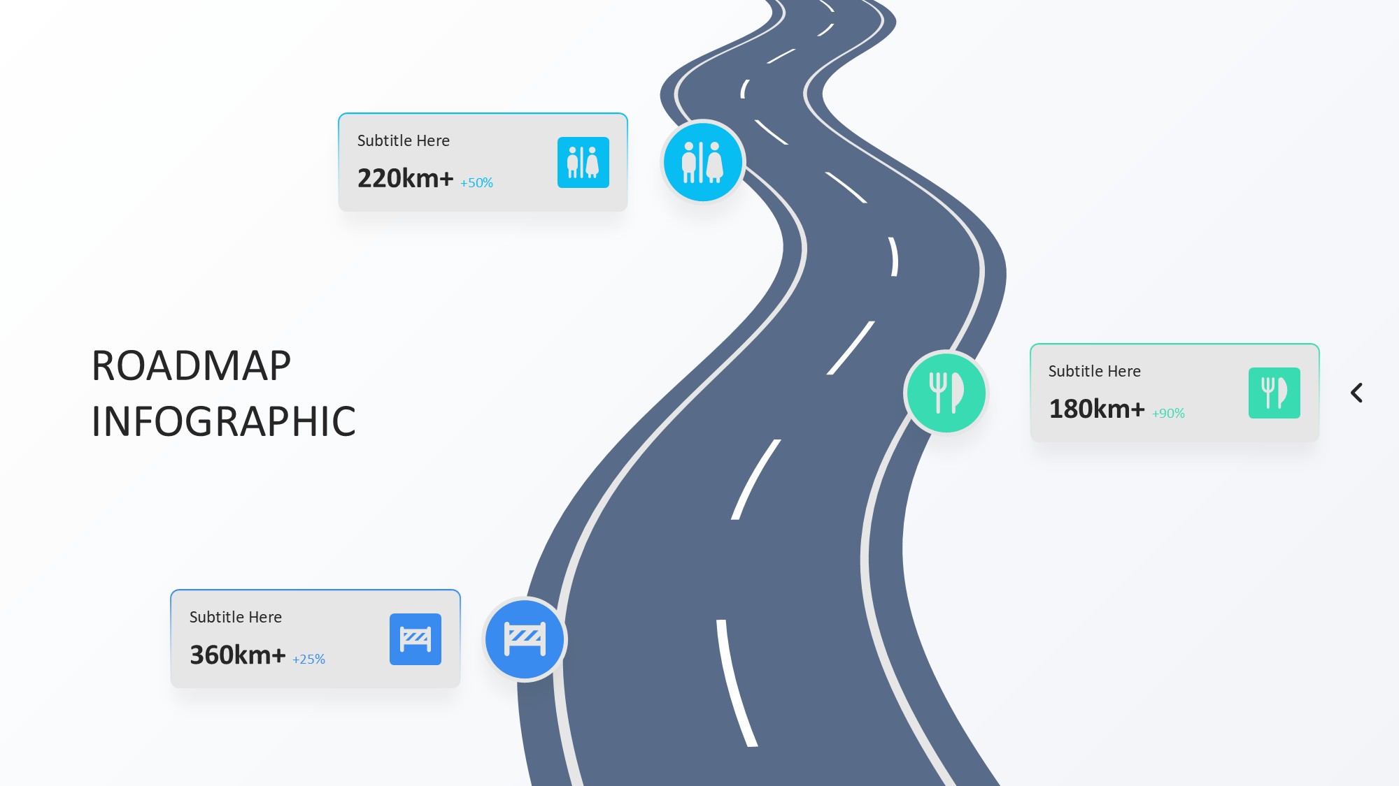 路线道路信息图示PPT模板