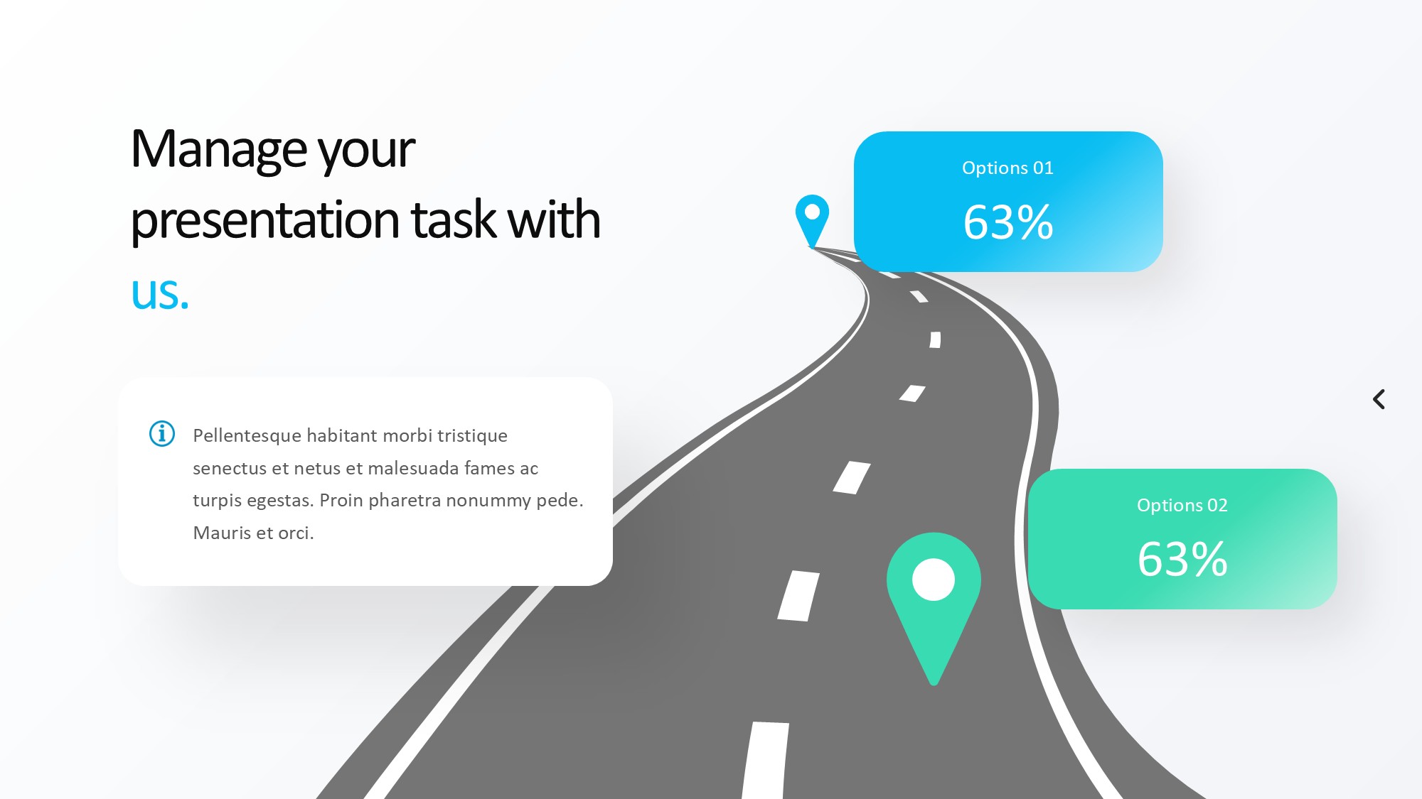 路线道路信息图示PPT模板