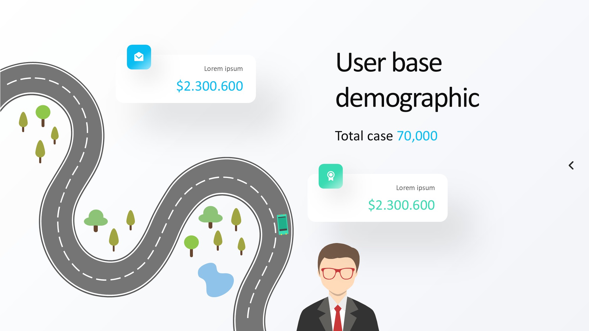路线道路信息图示PPT模板