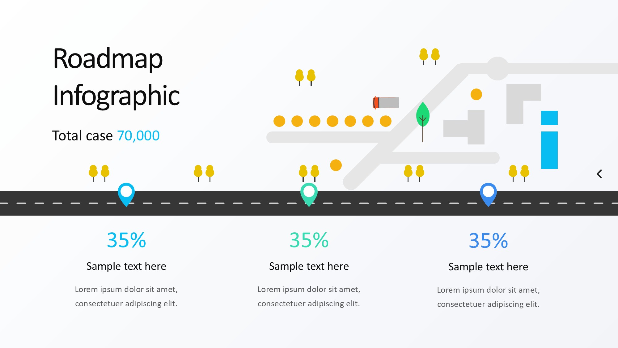路线道路信息图示PPT模板