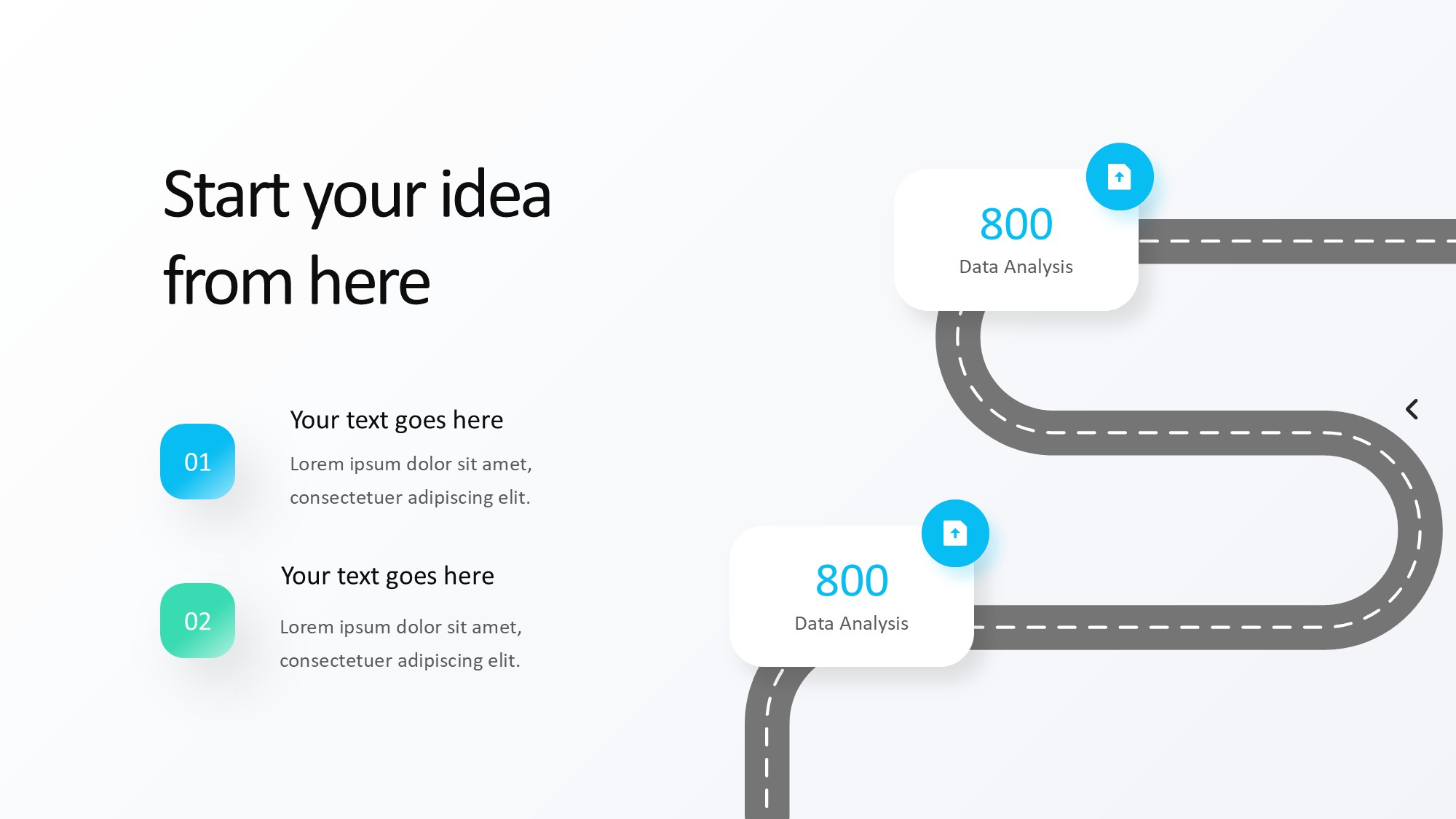 路线道路信息图示PPT模板
