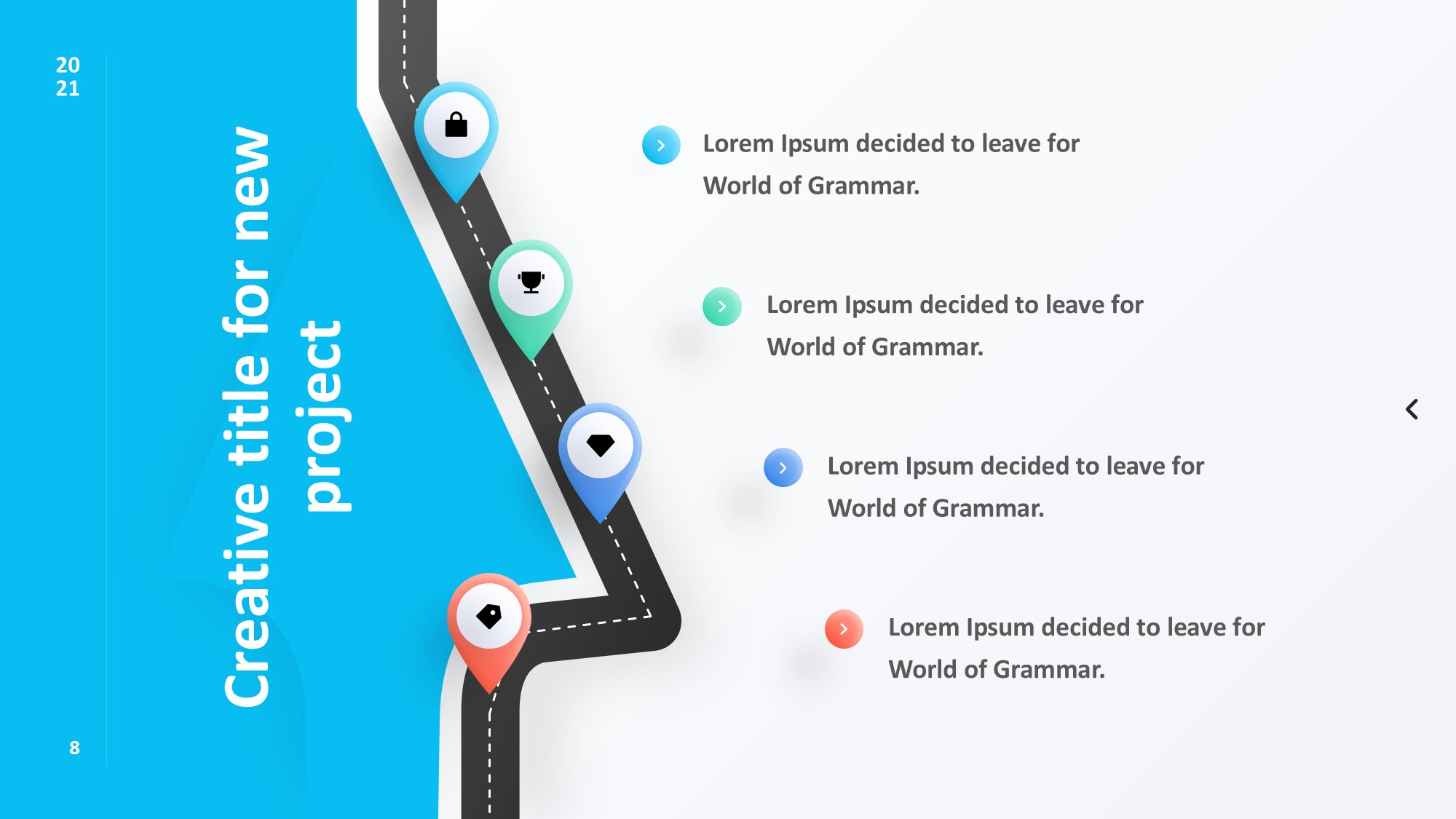 路线道路信息图示PPT模板