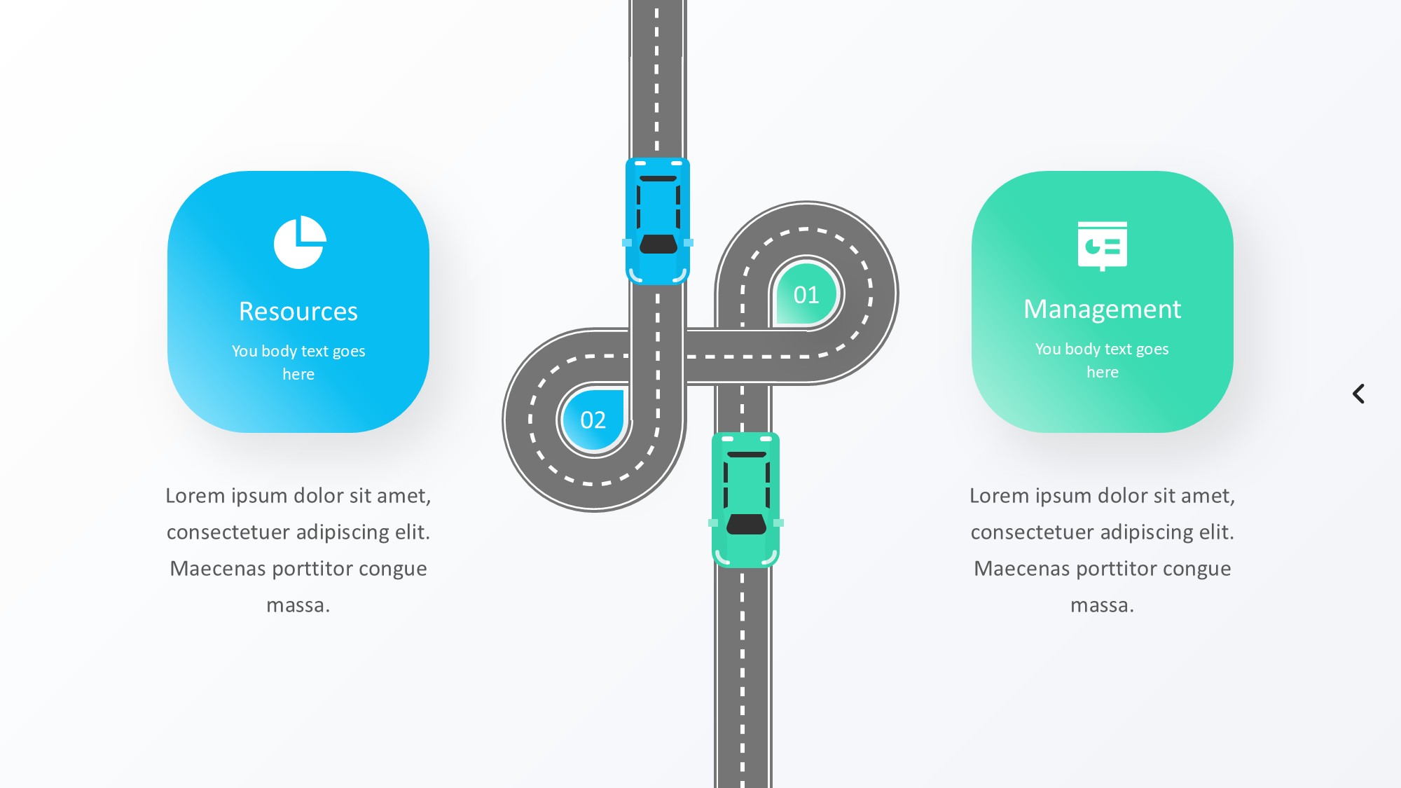 路线道路信息图示PPT模板