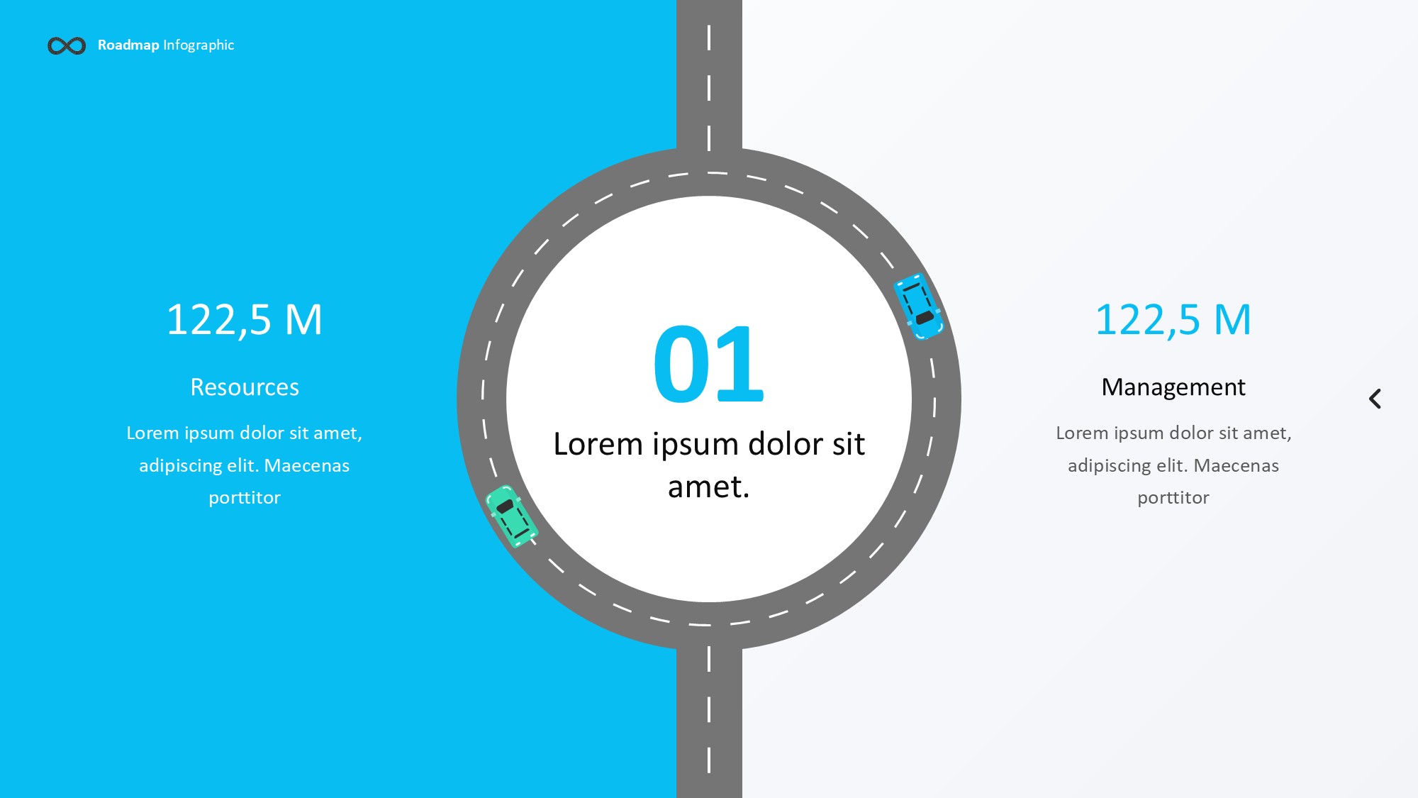 路线道路信息图示PPT模板