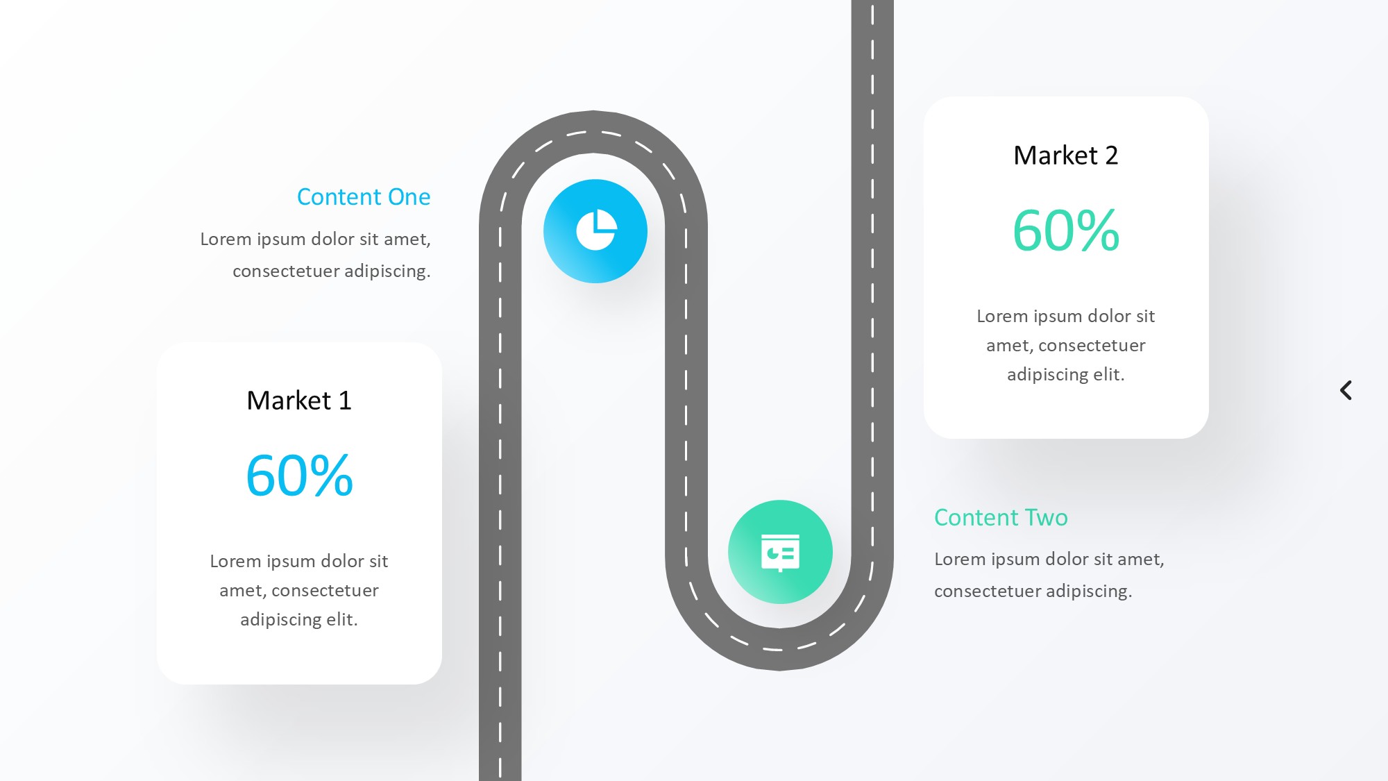 路线道路信息图示PPT模板