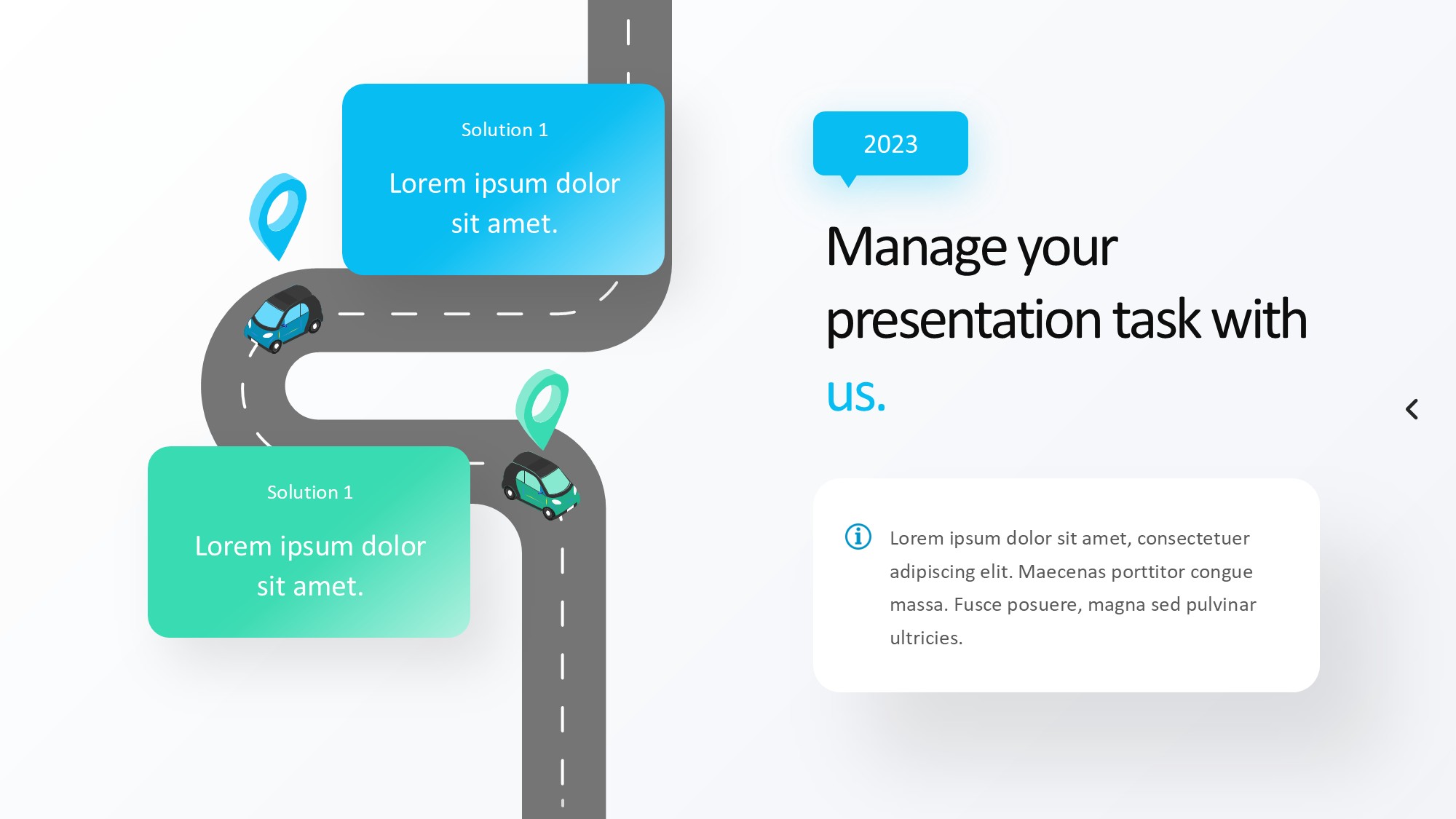 路线道路信息图示PPT模板