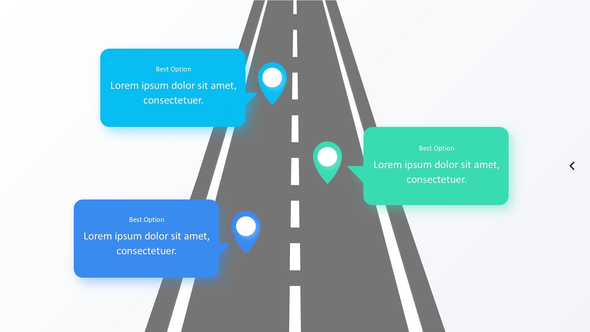 路线道路信息图示PPT模板