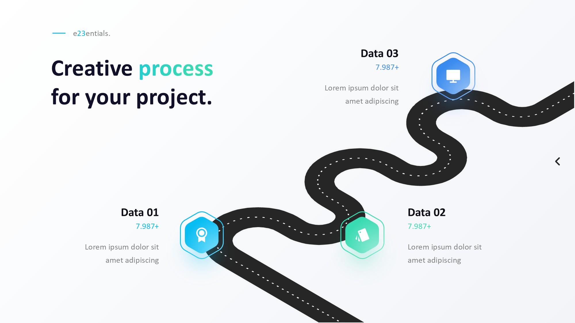 路线道路信息图示PPT模板