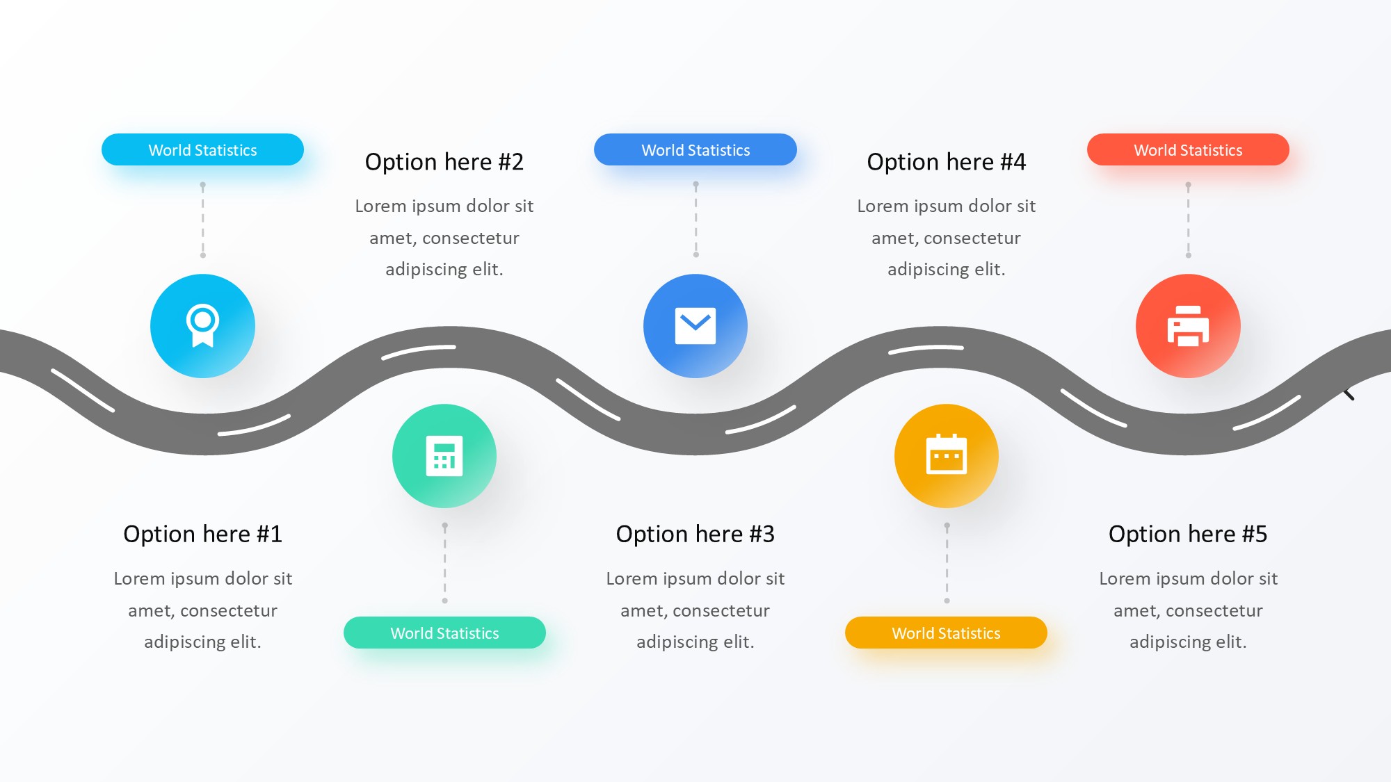 路线道路信息图示PPT模板