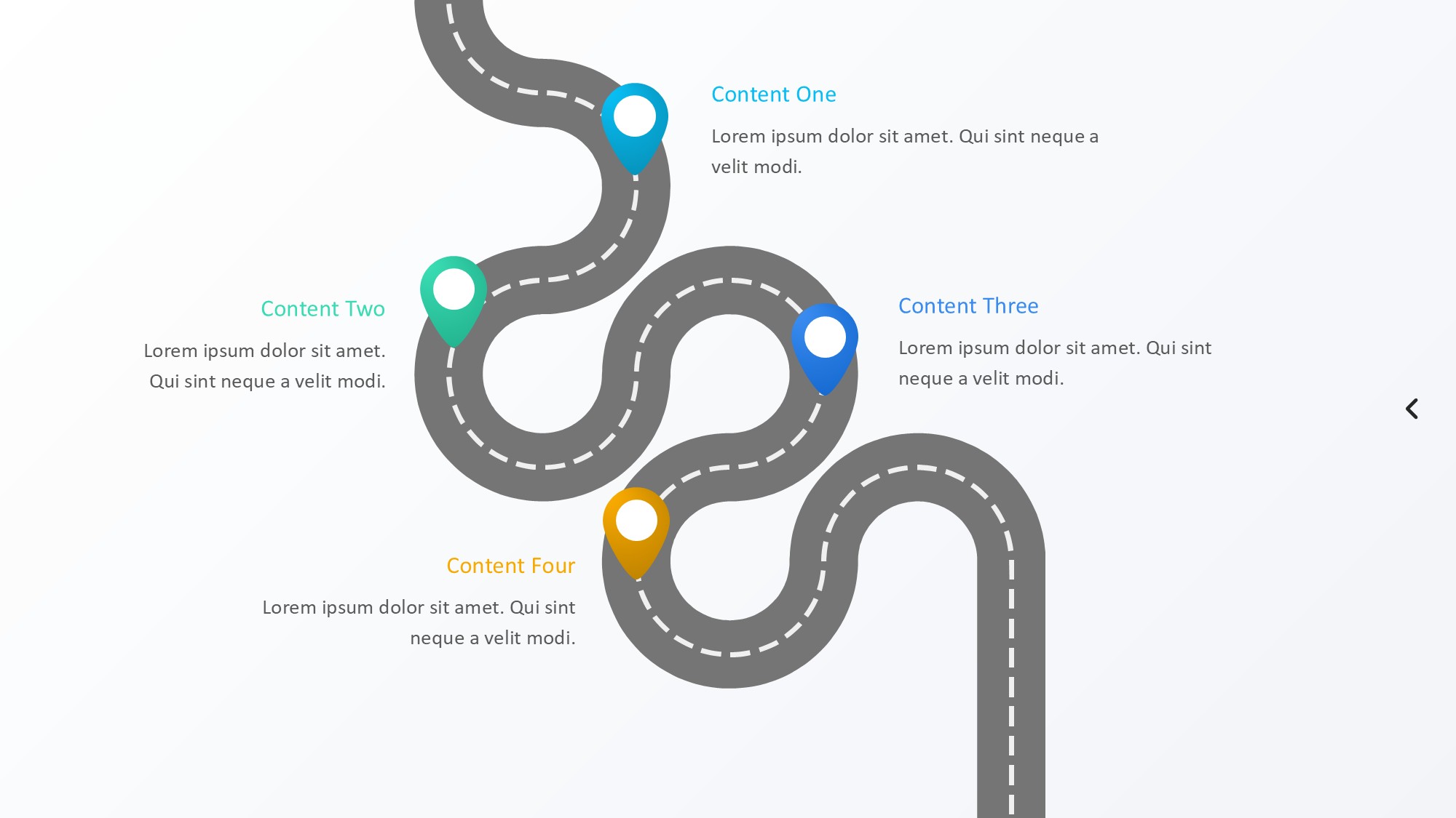 路线道路信息图示PPT模板