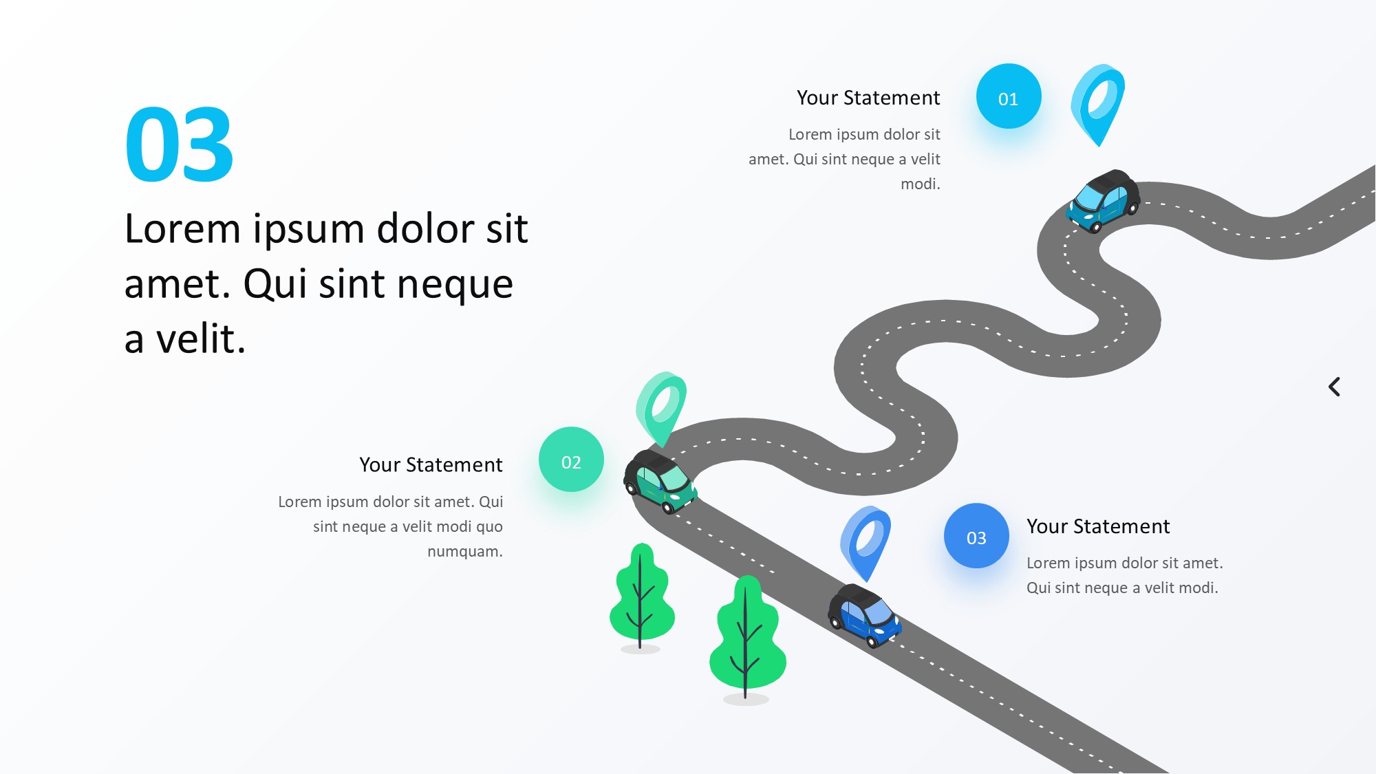 路线道路信息图示PPT模板