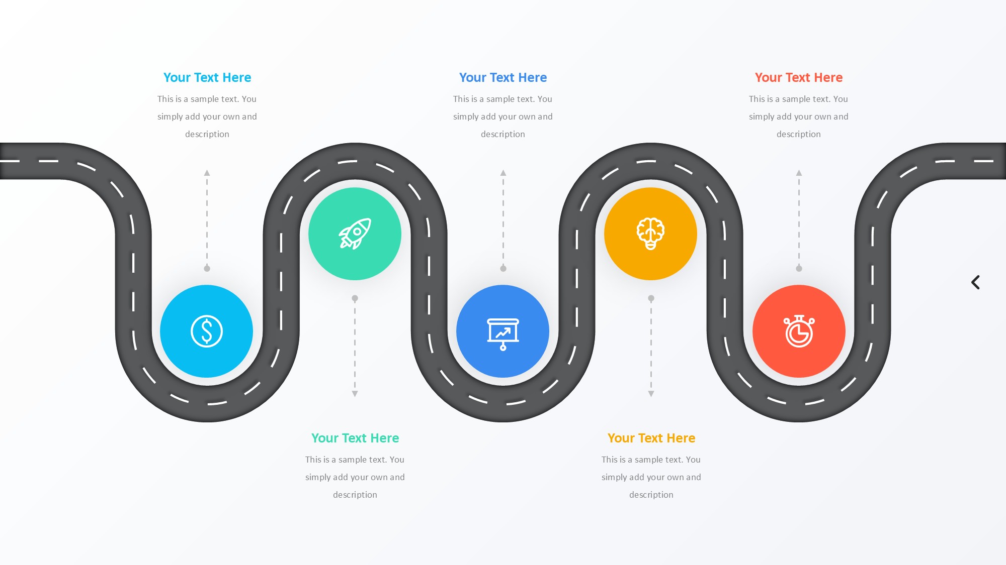 路线道路信息图示PPT模板