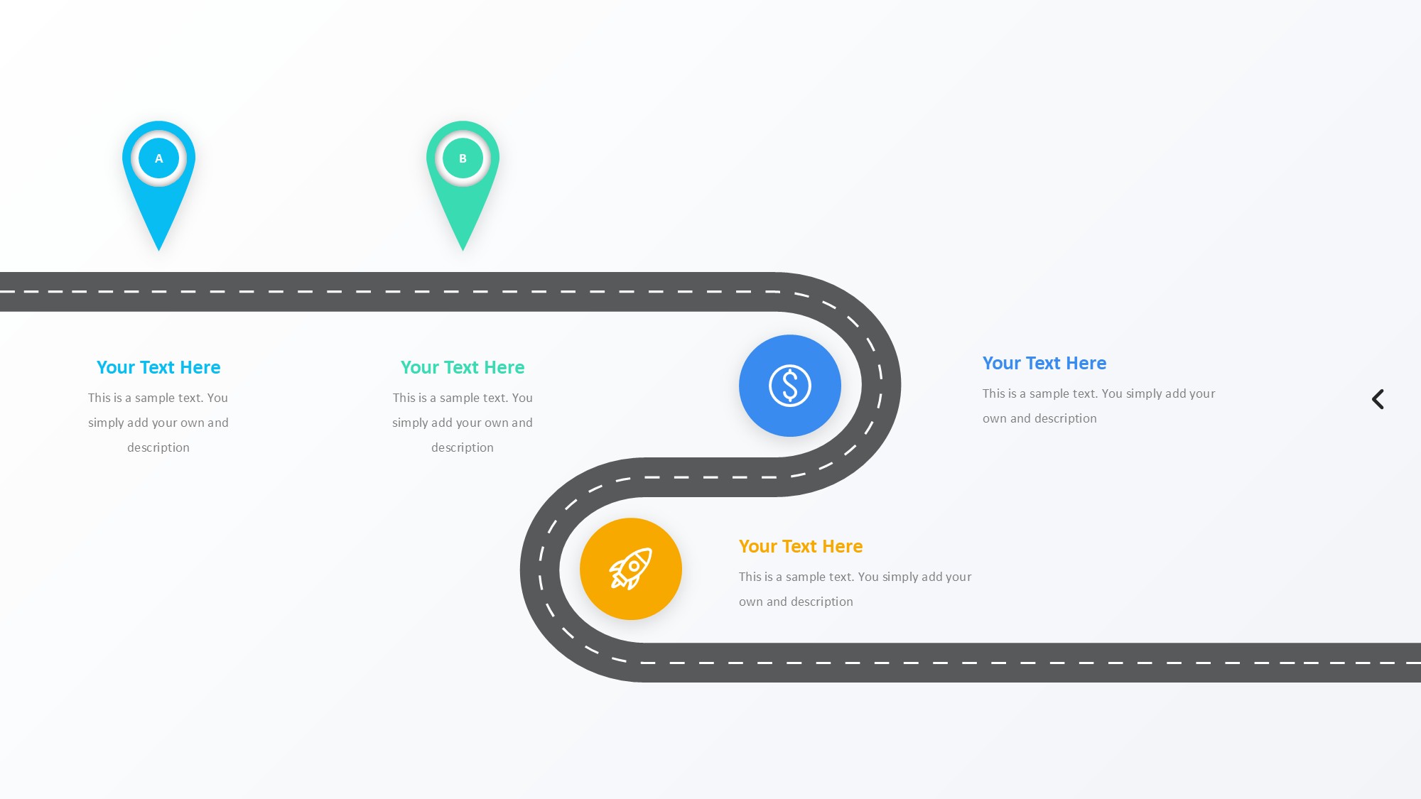 路线道路信息图示PPT模板