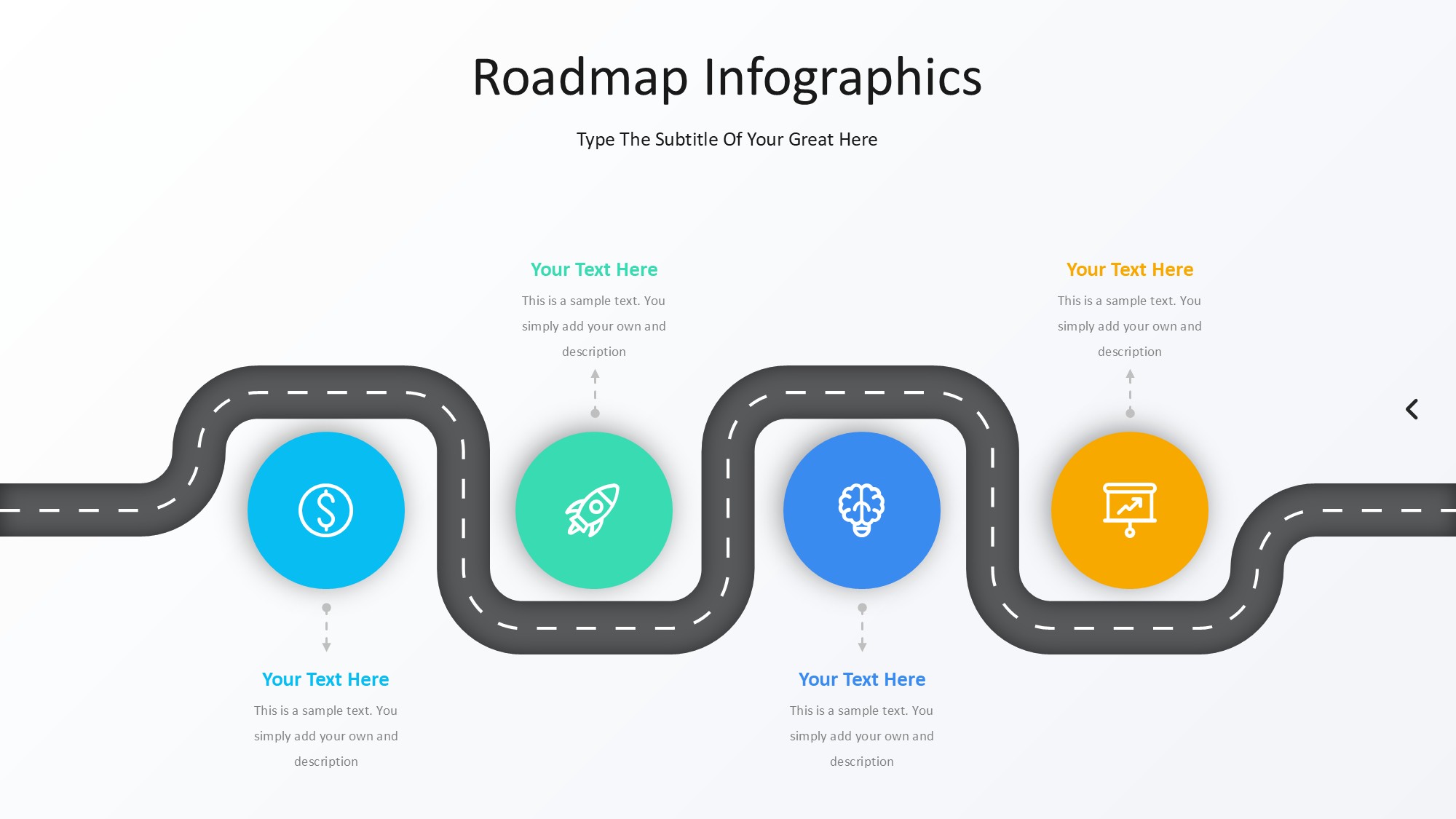 路线道路信息图示PPT模板