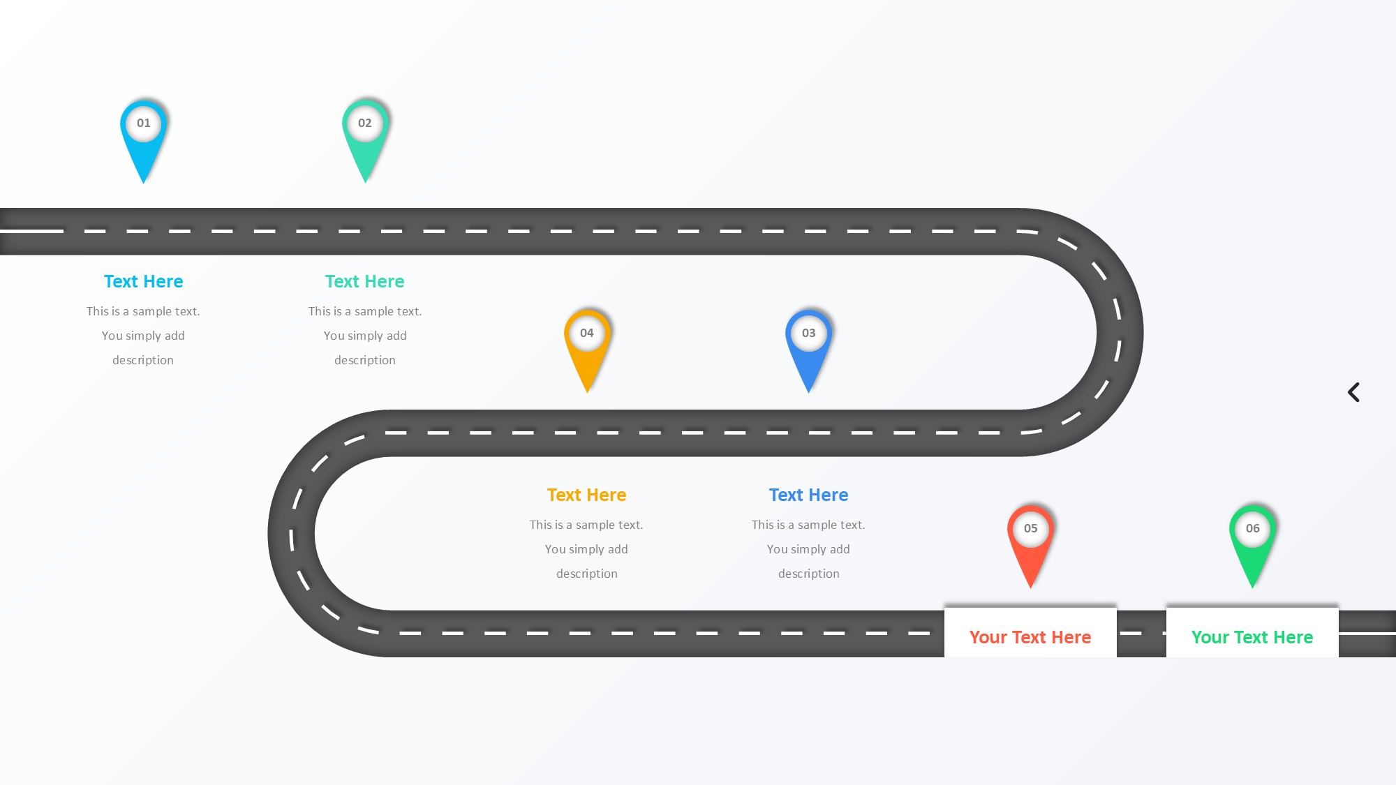 路线道路信息图示PPT模板
