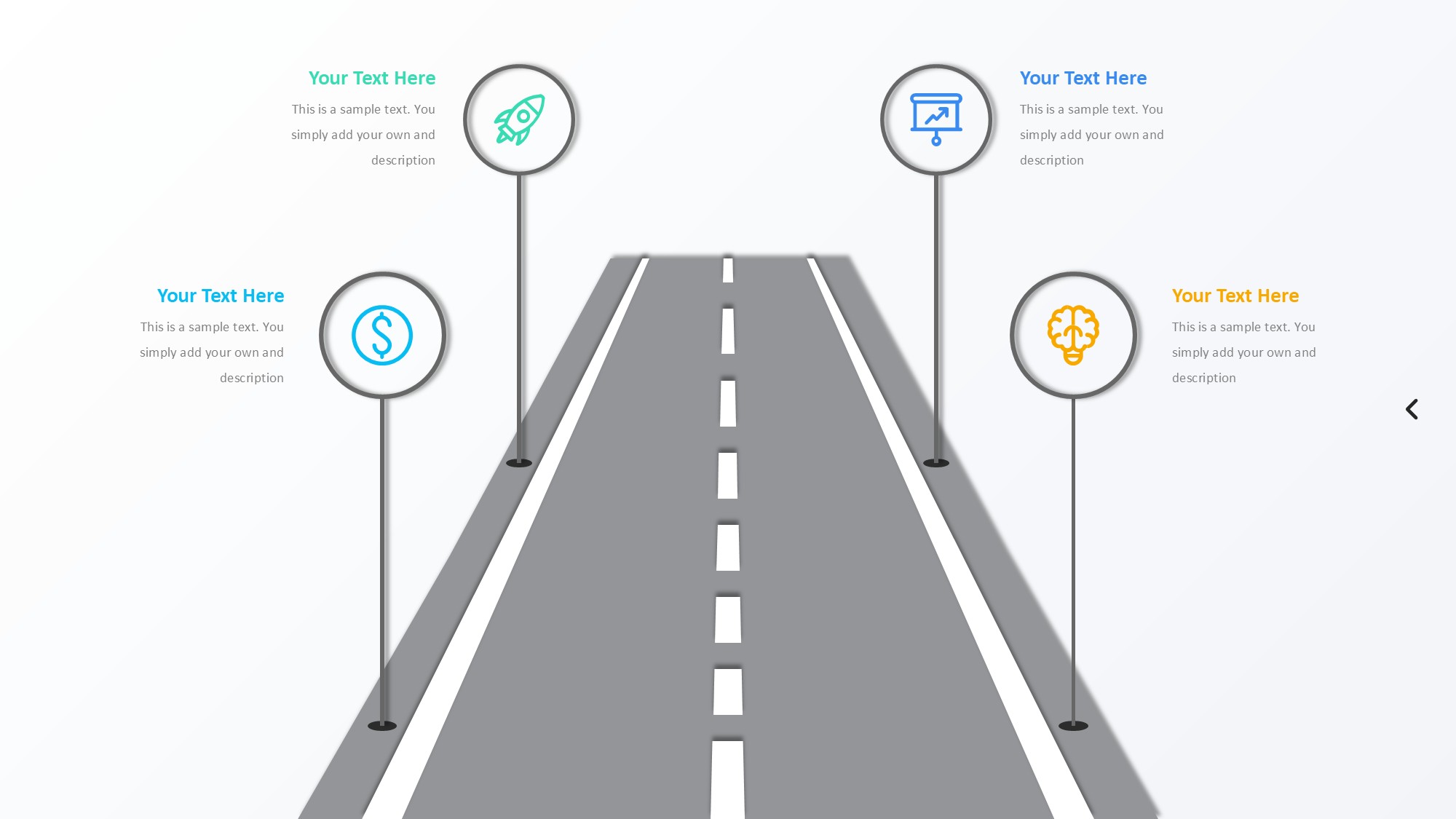 路线道路信息图示PPT模板