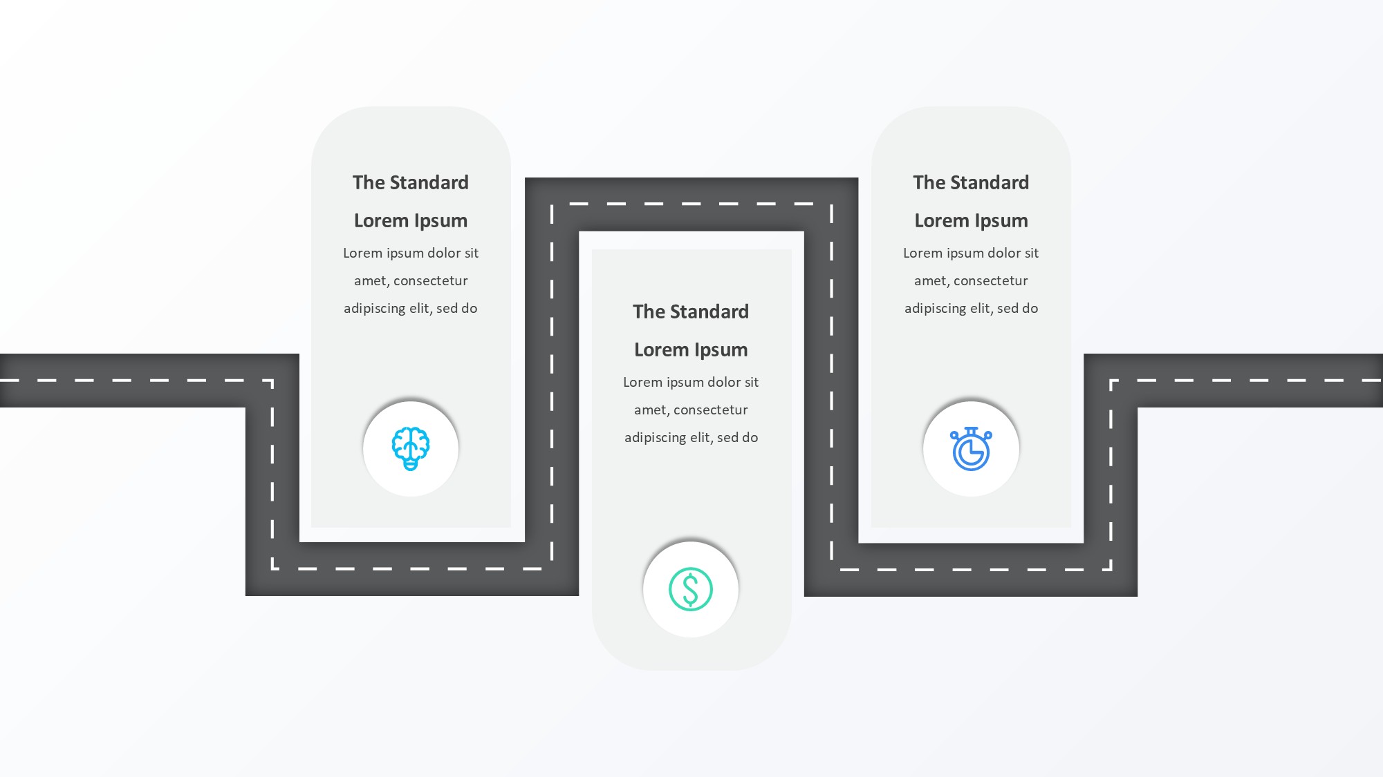 路线道路信息图示PPT模板