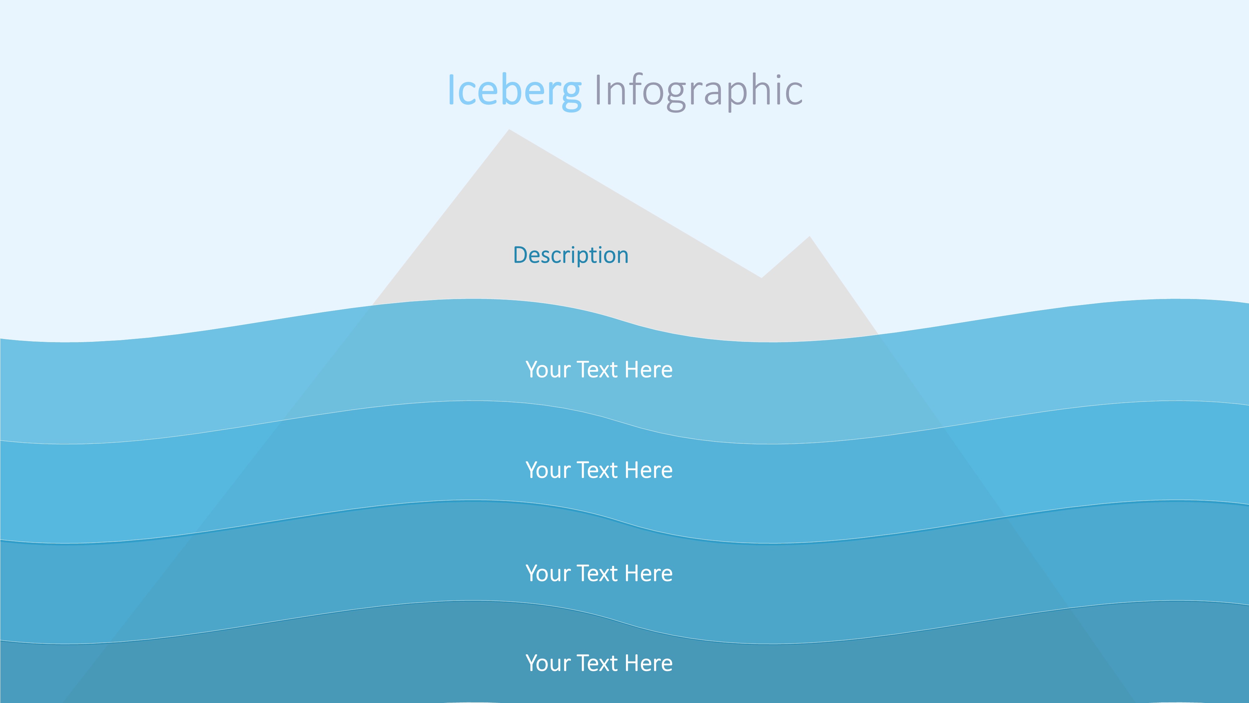 冰山雪山信息图示PPT模板