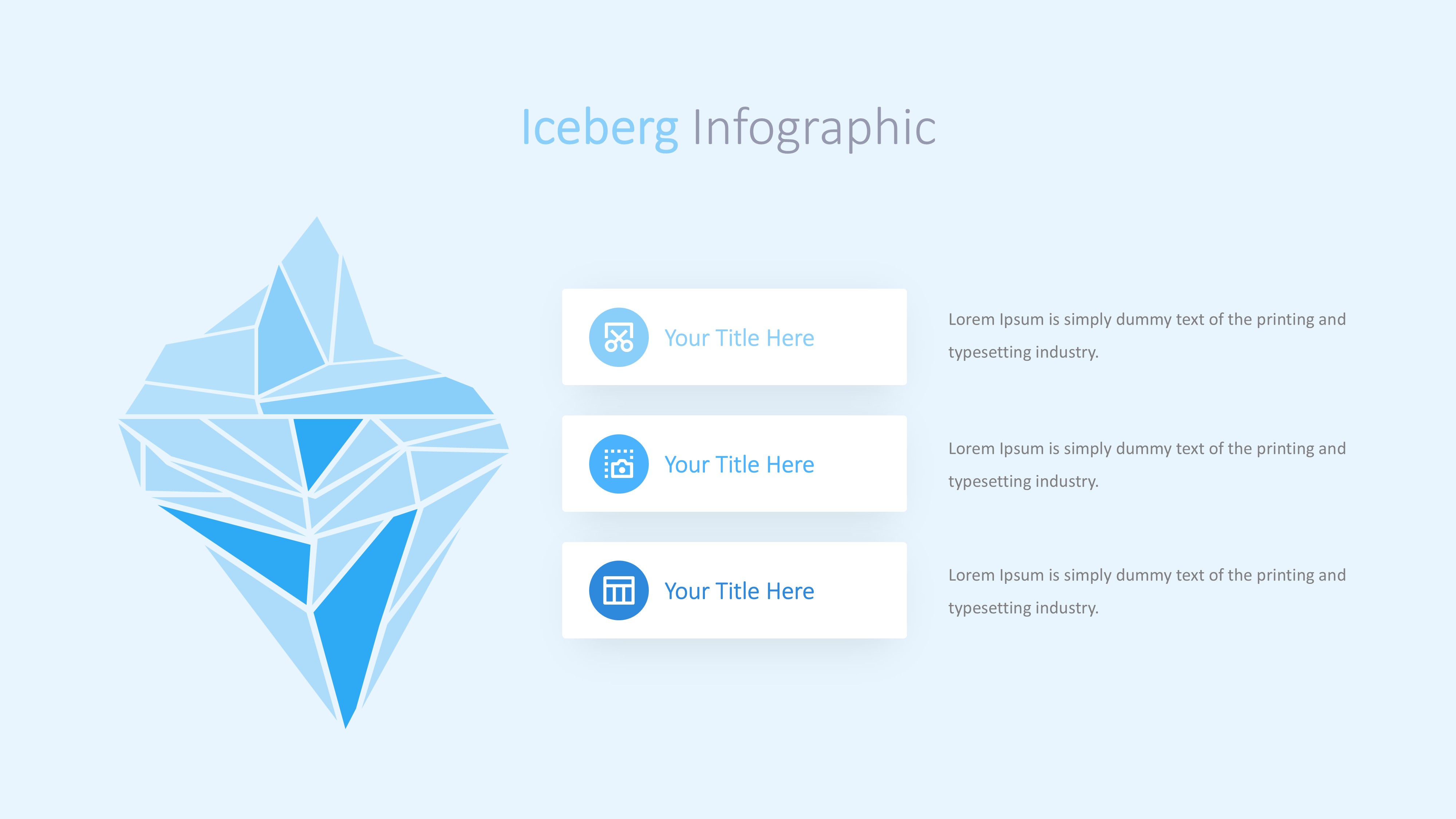 冰山雪山信息图示PPT模板