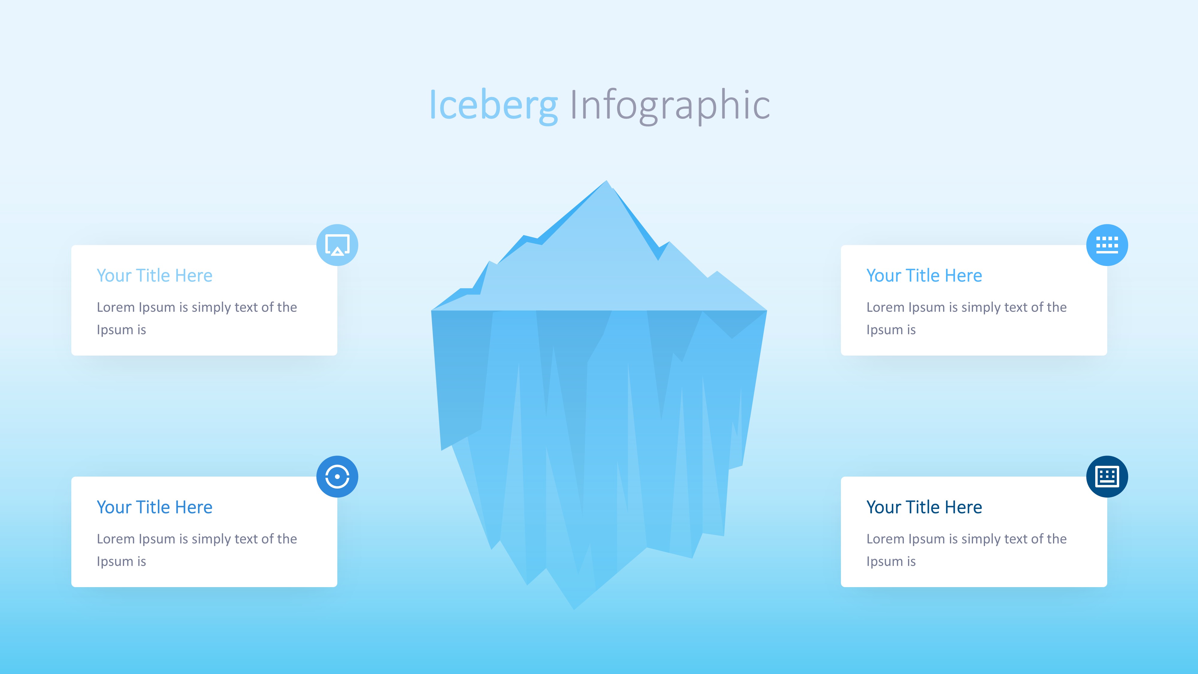 冰山雪山信息图示PPT模板