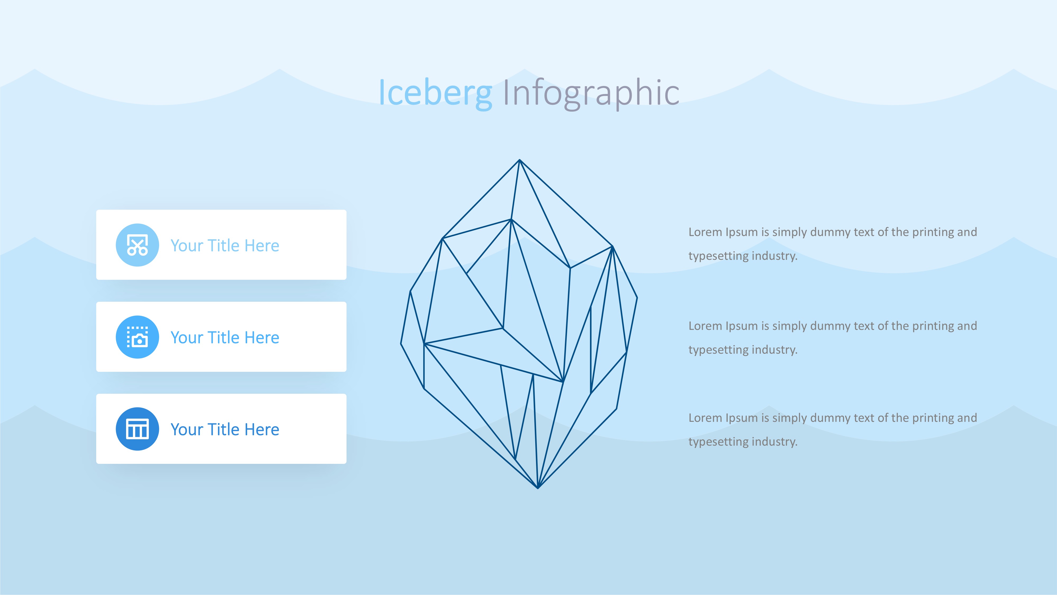 冰山雪山信息图示PPT模板