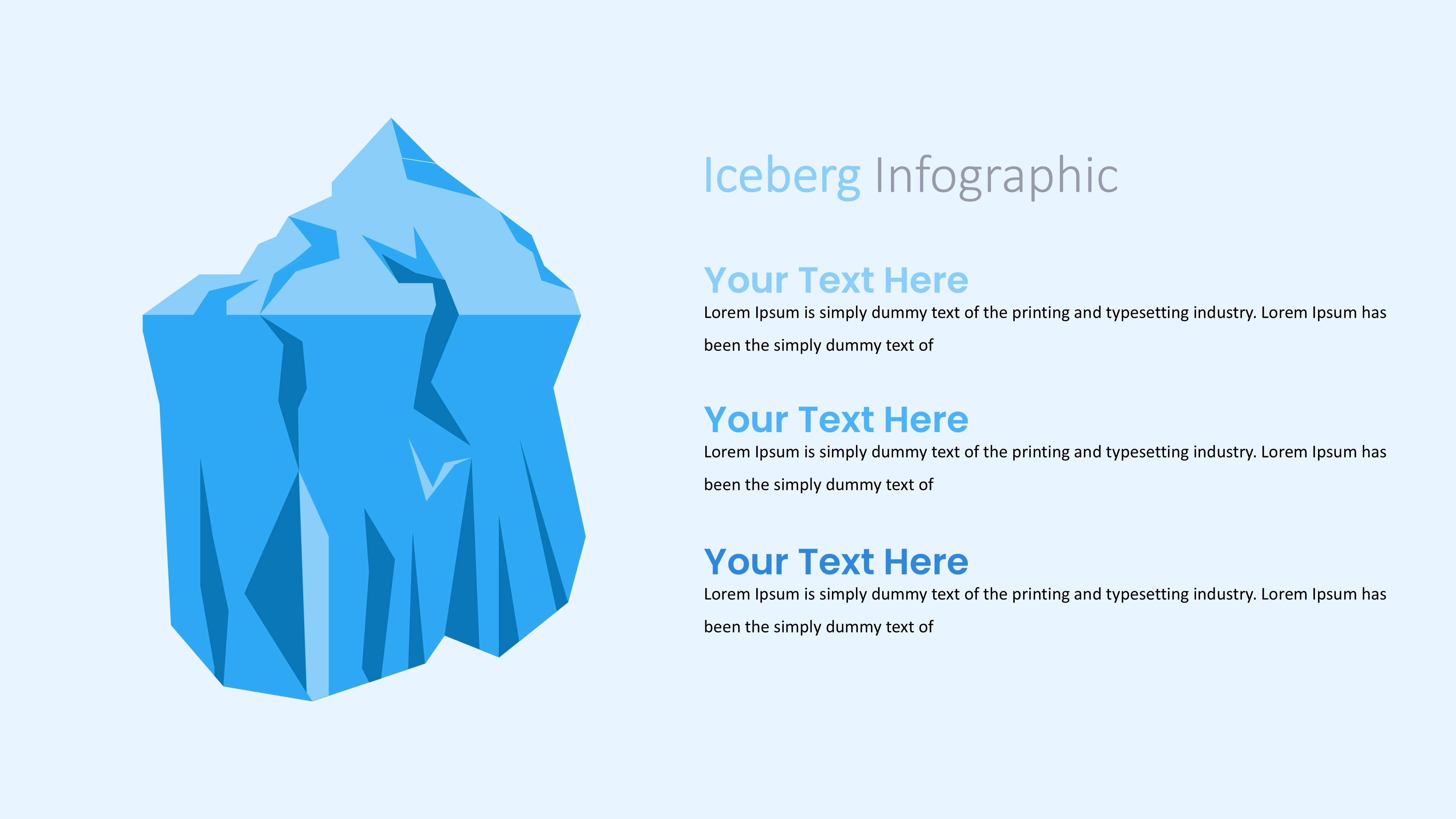冰山雪山信息图示PPT模板