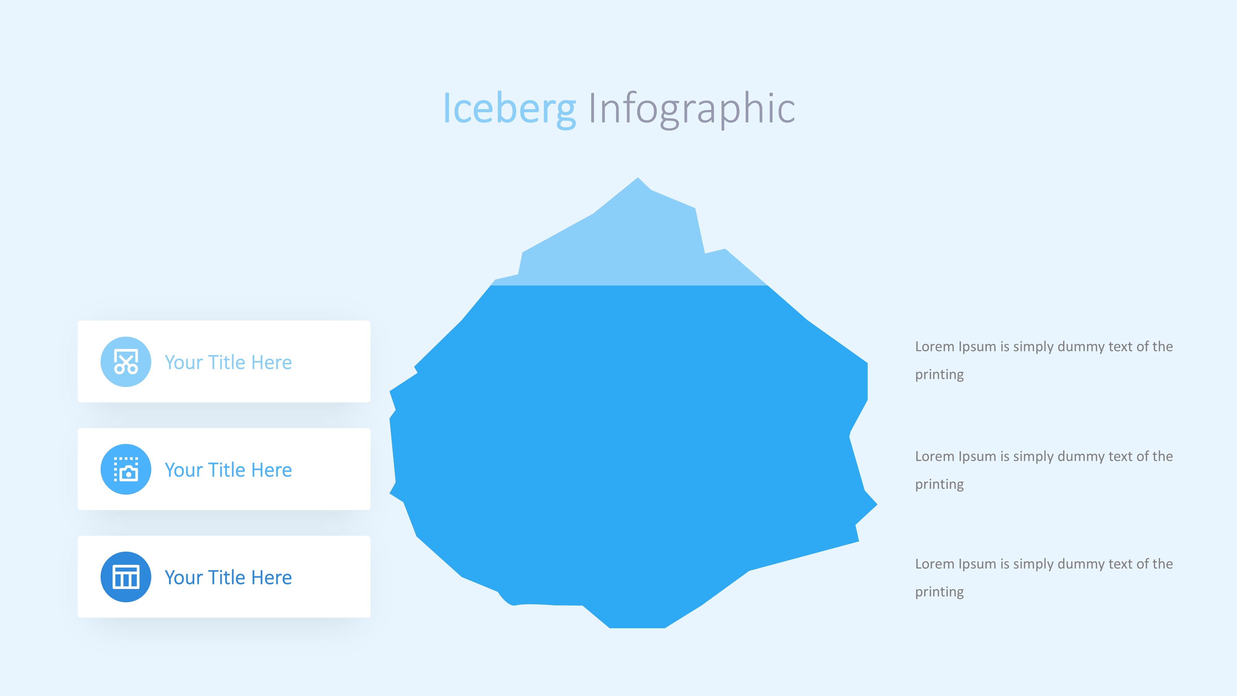 冰山雪山信息图示PPT模板