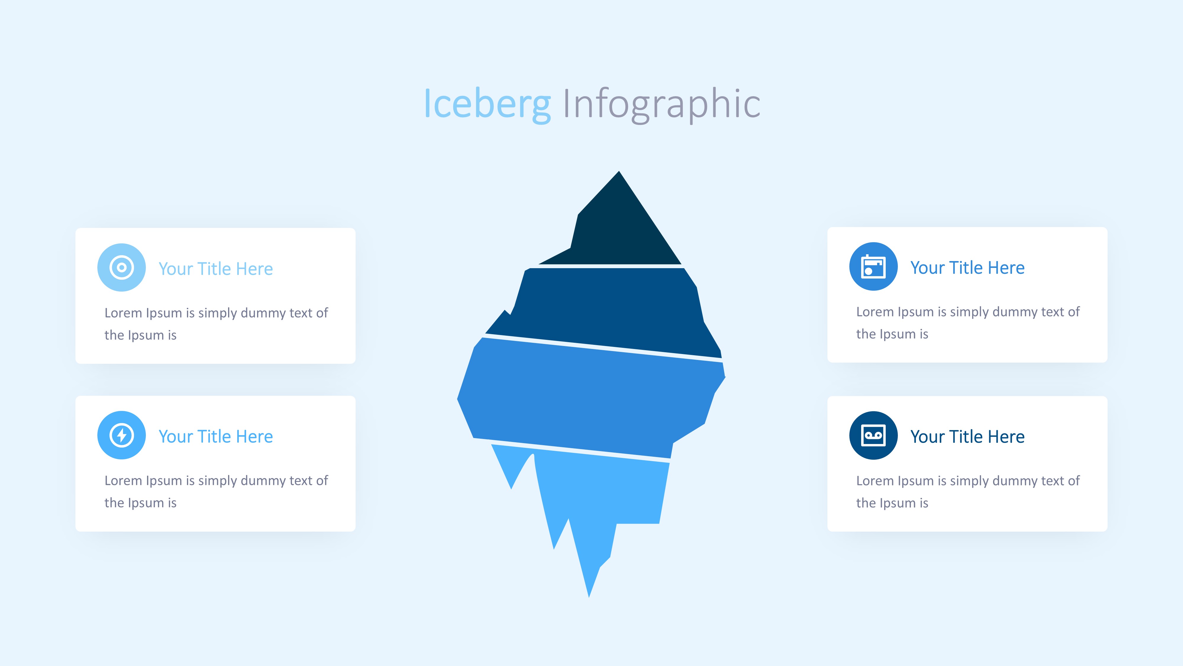 冰山雪山信息图示PPT模板
