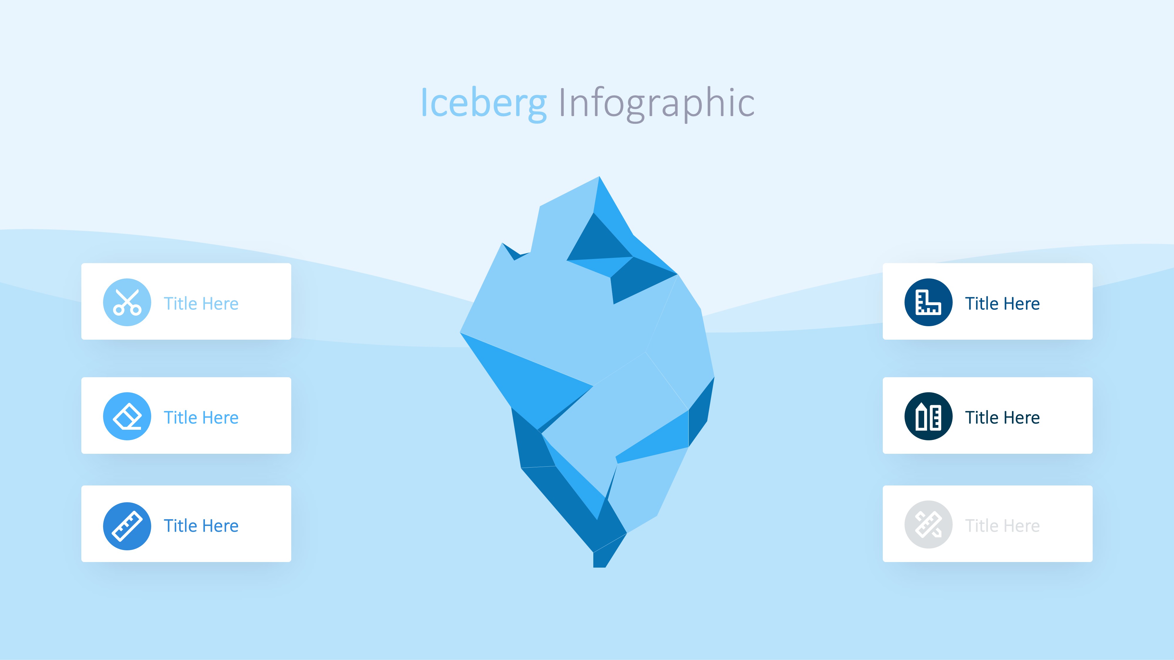 冰山雪山信息图示PPT模板